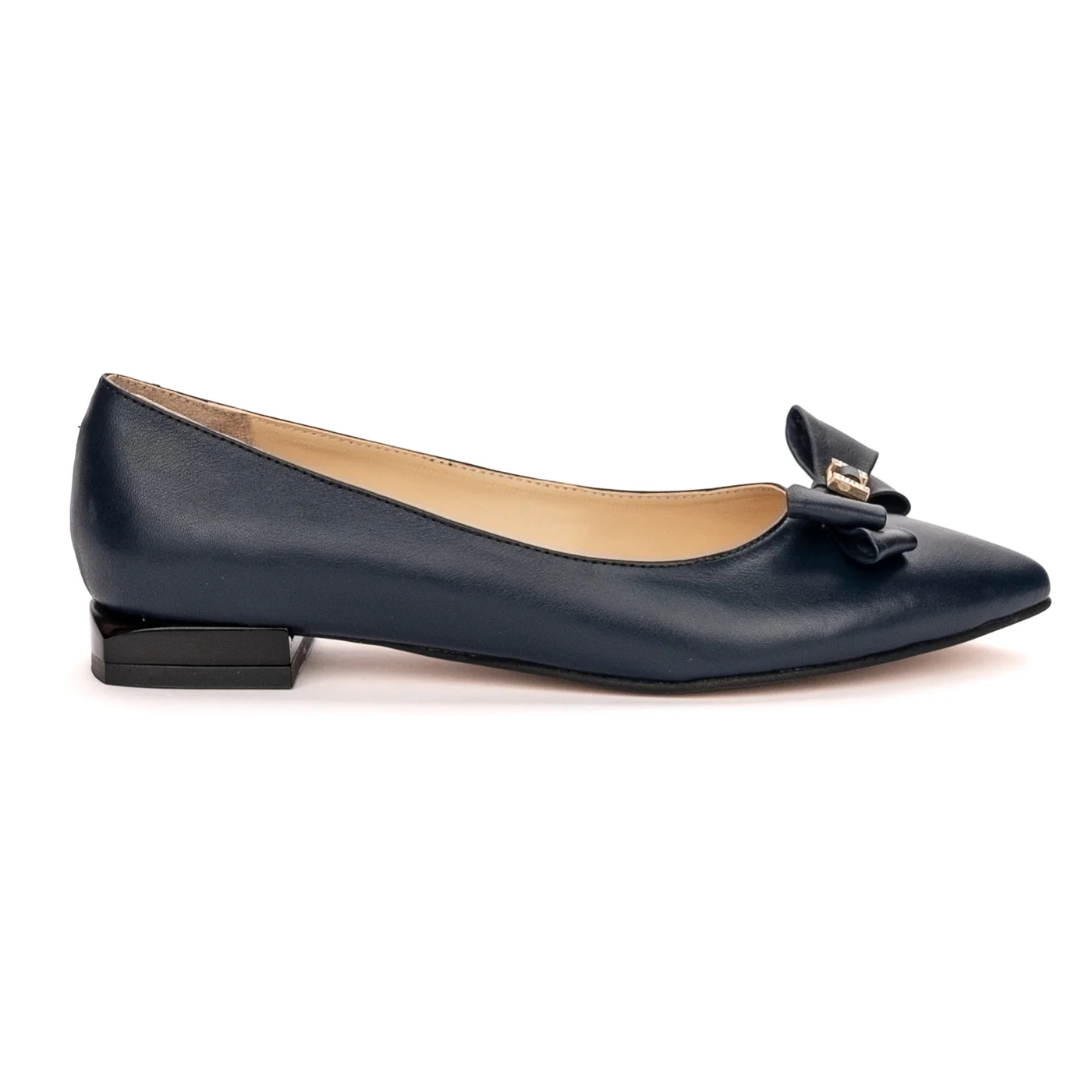 Balerini dama din piele naturala bleumarin 13398