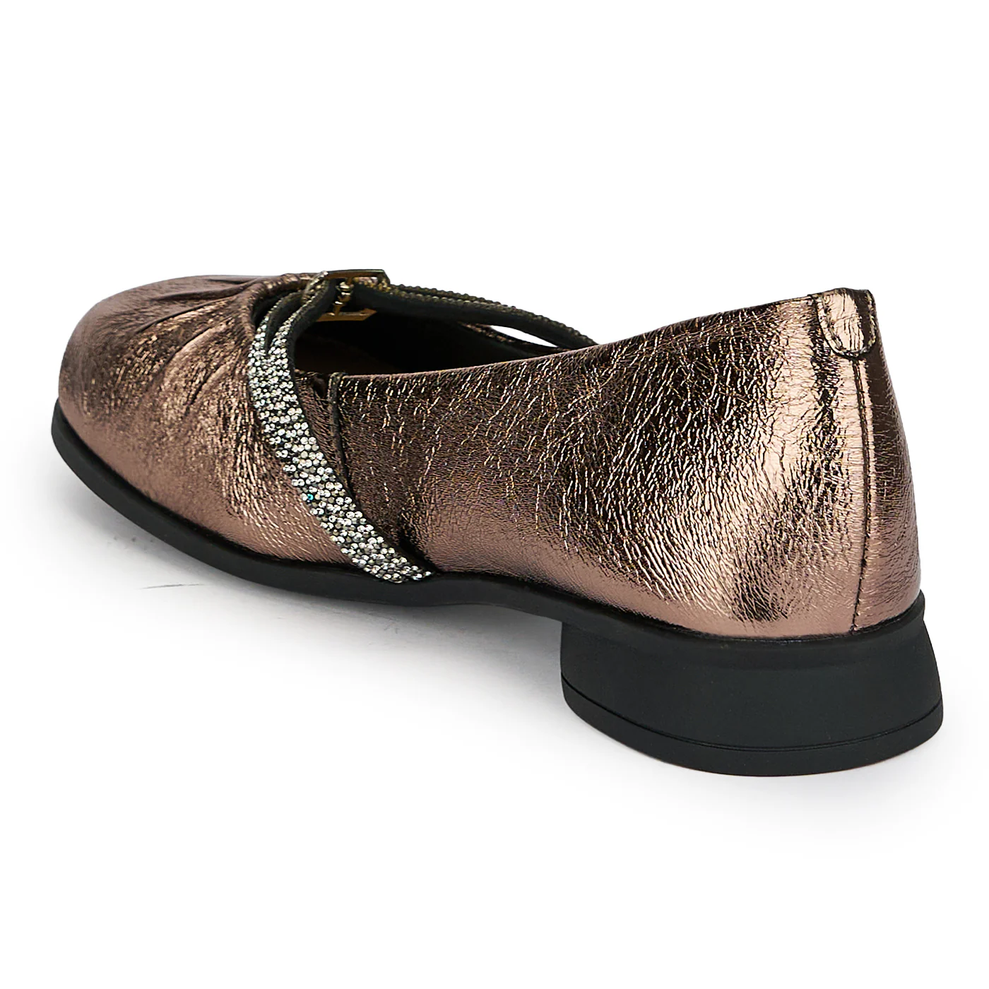 Balerini dama din piele naturala bronz 19373 - Image 2