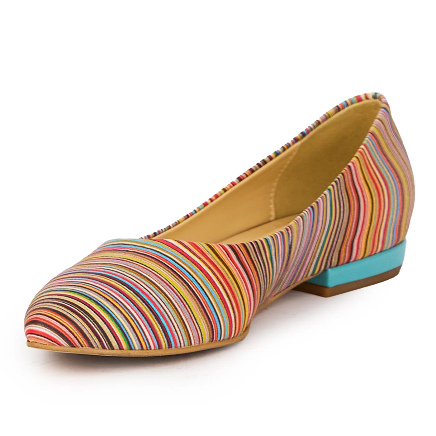 Balerini dama din piele naturala multicolor 15351 - Image 3