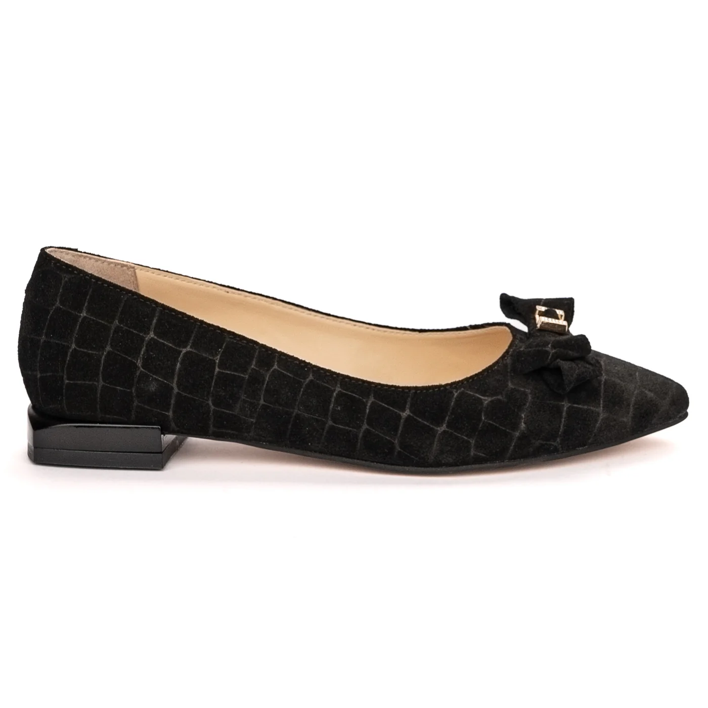 Balerini dama din piele naturala neagra 13397