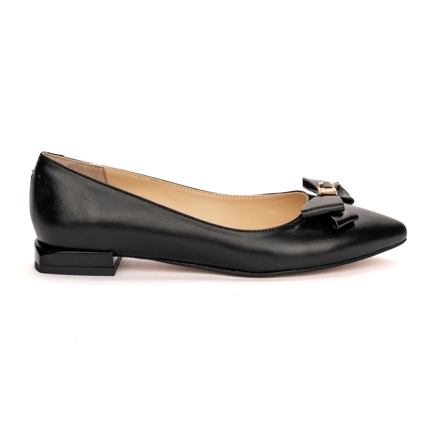 Balerini dama din piele naturala neagra 13401