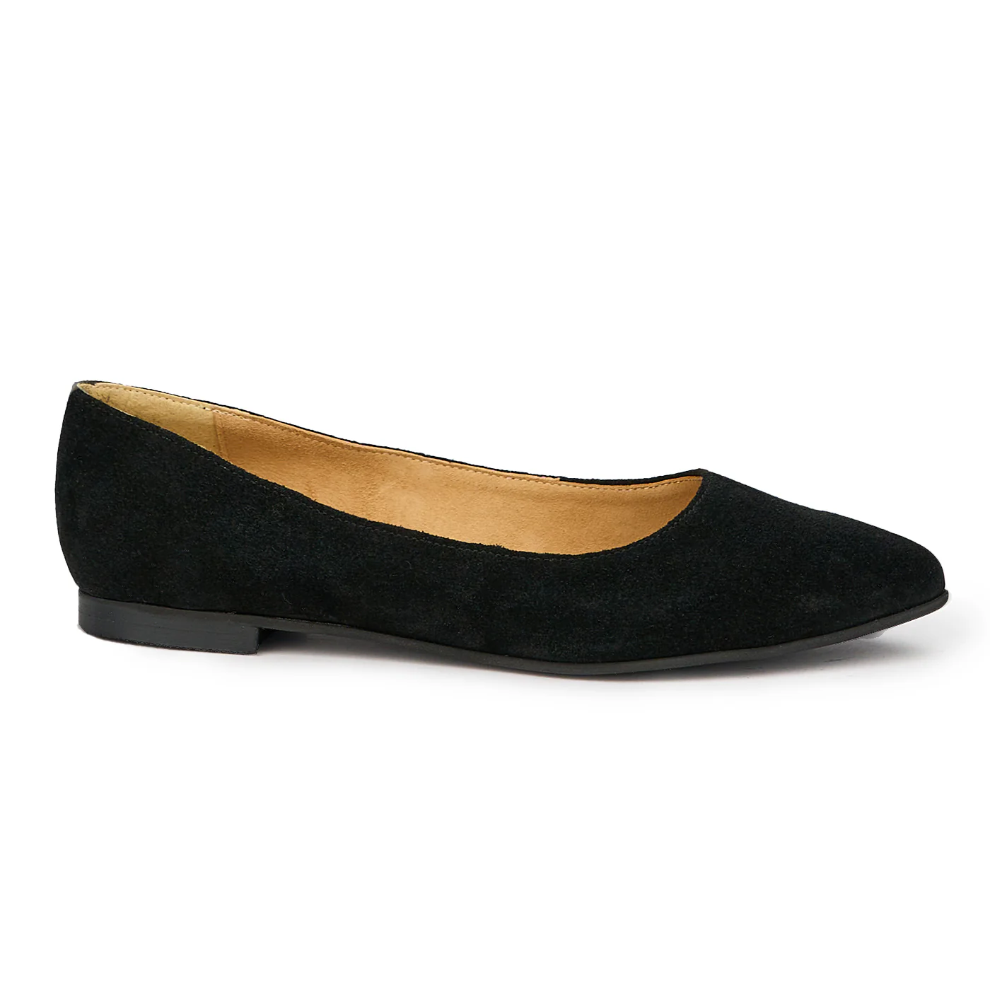 Balerini dama din piele naturala neagra 14568