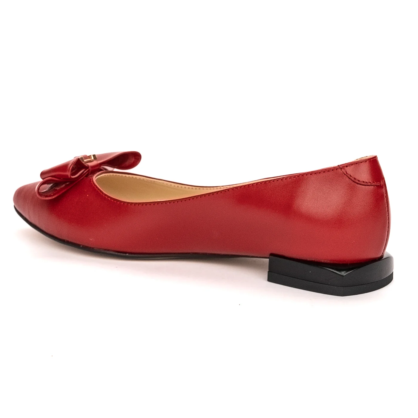 Balerini dama din piele naturala rosie 13395 - Image 2