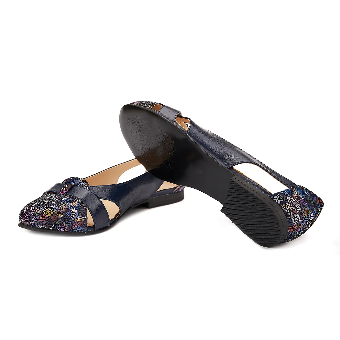 Balerini din piele naturala navy 1500 - Image 3