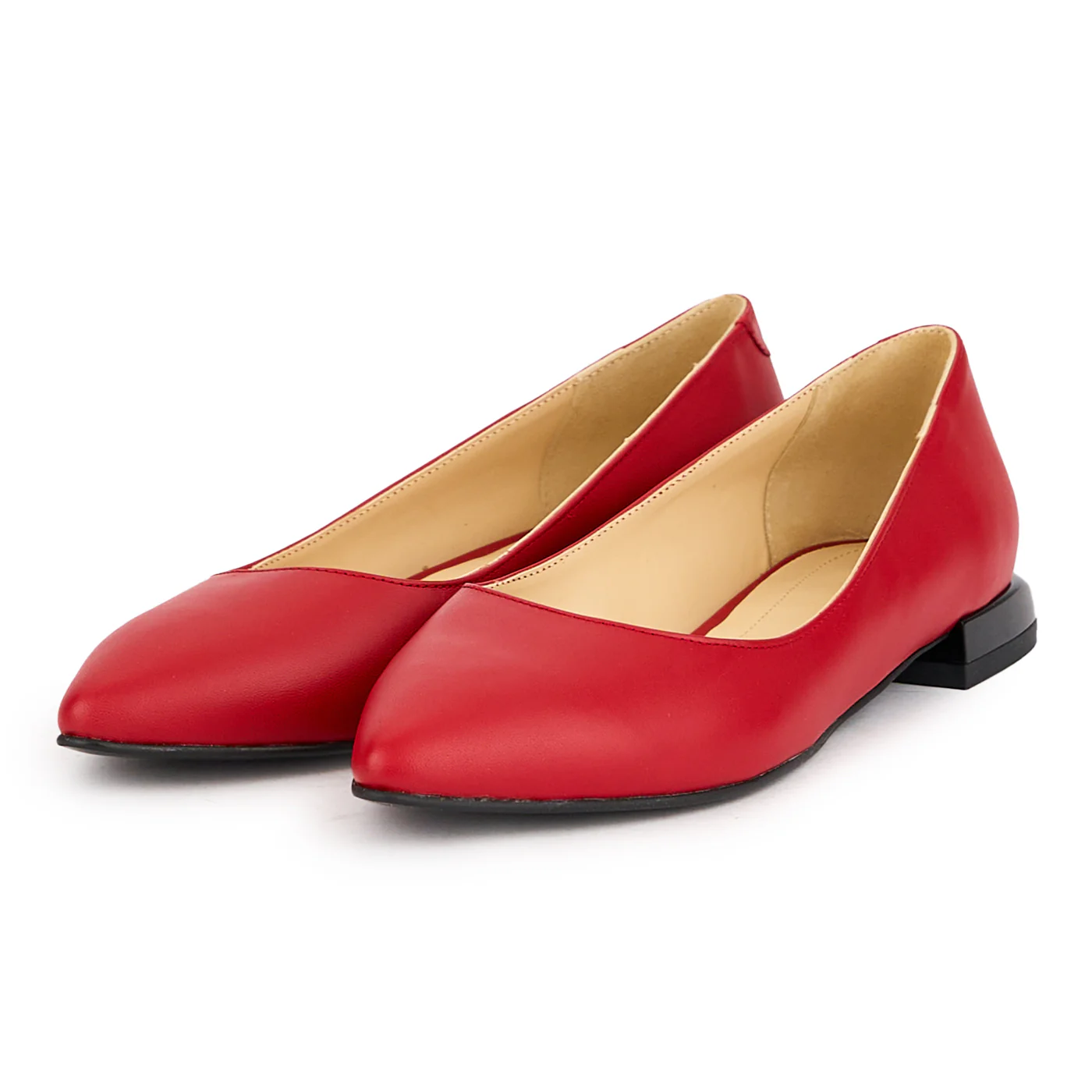 Balerini eleganti dama din piele naturala rosie 16255 - Image 3