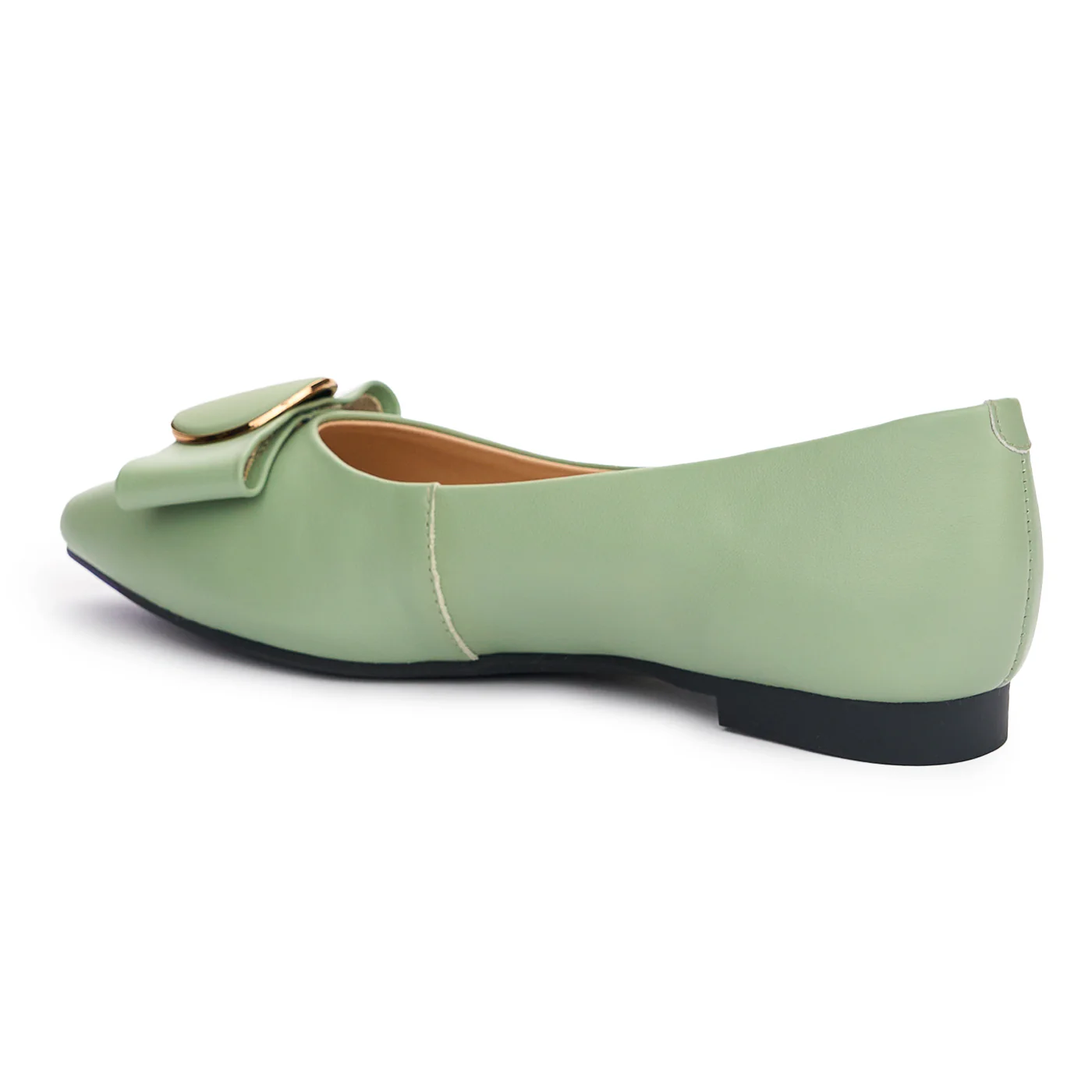 Balerini eleganti dama din piele naturala verde 13100 - Image 2