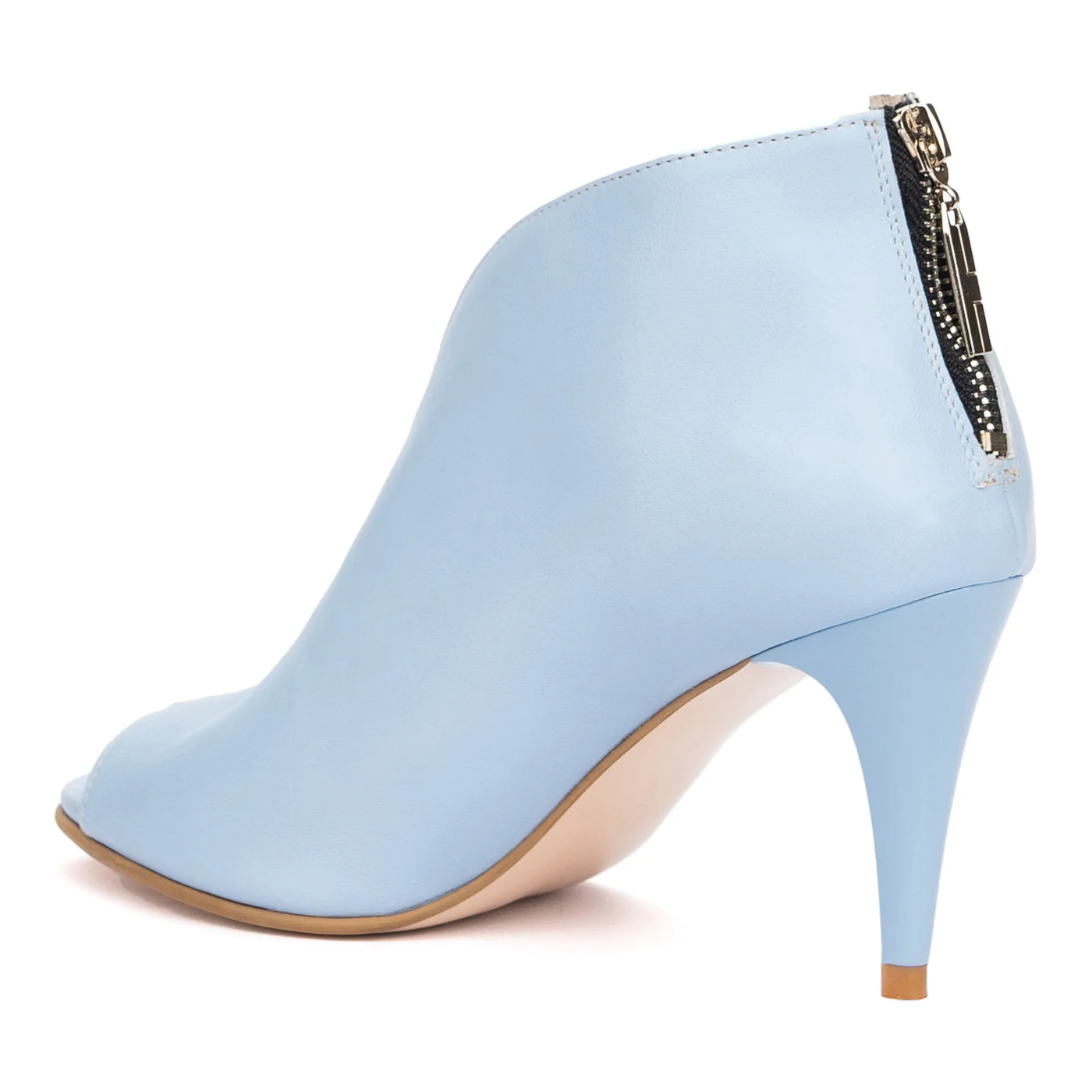 Botine Albastre Piele Naturala cu Toc 8624 - Image 3