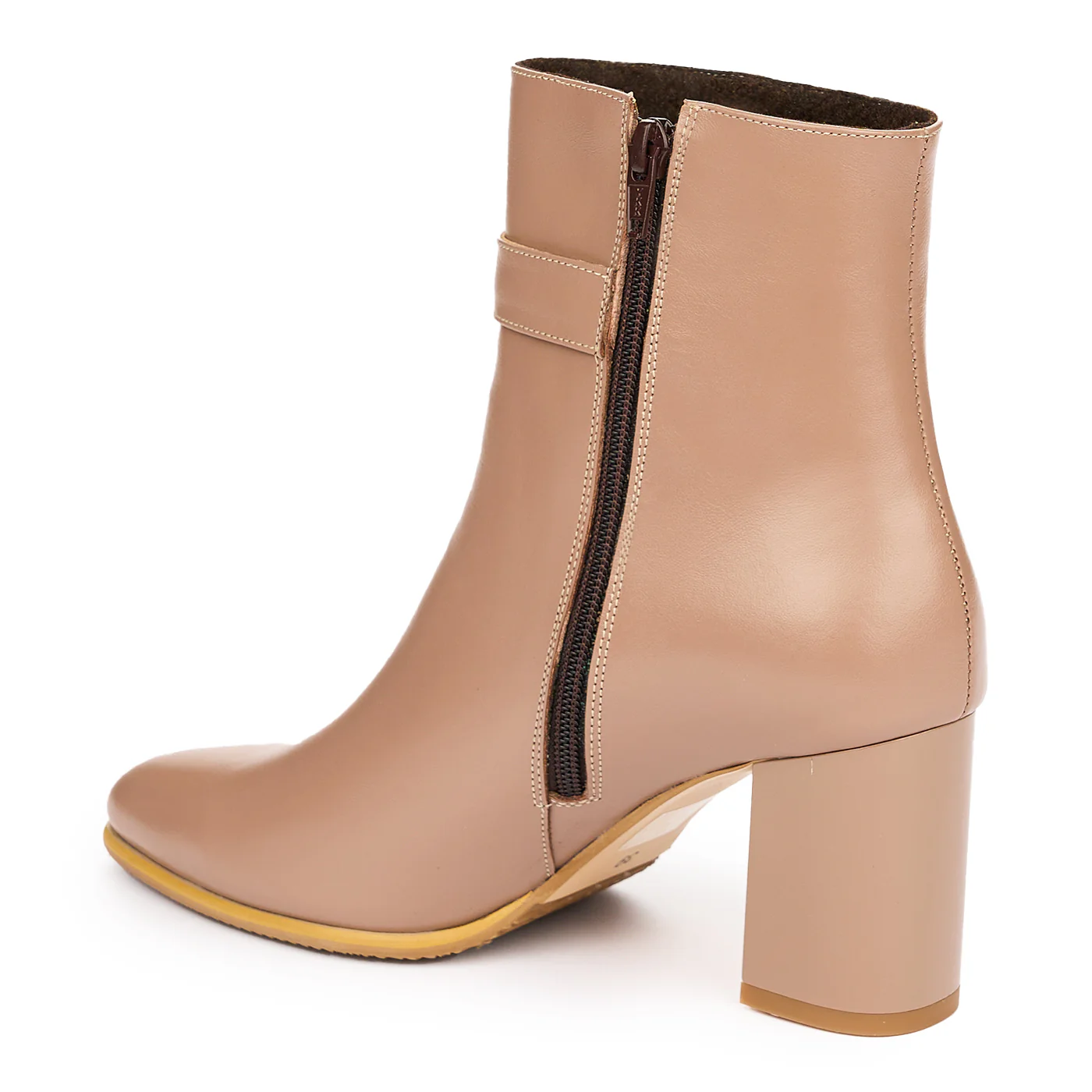 Botine Bej cu Toc 8 Cm din Piele Naturala 12071 - Image 2