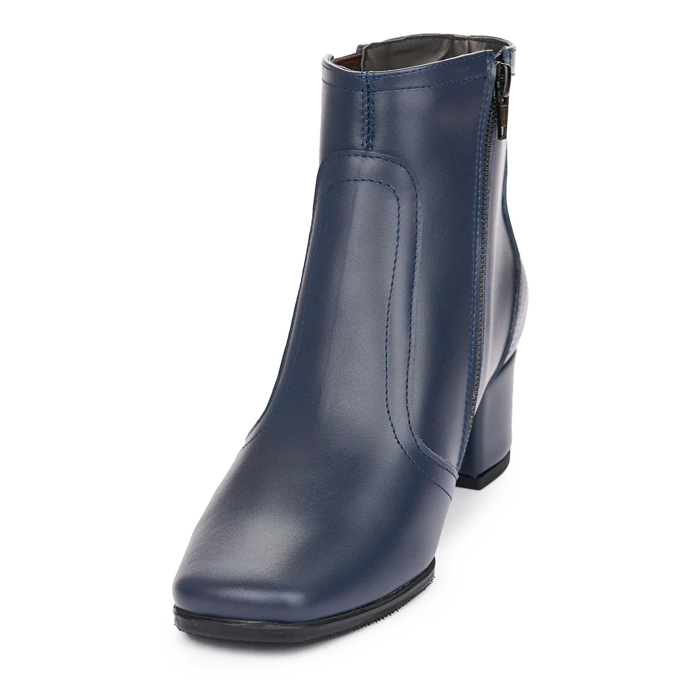 Botine Bleumarin Dama Toc 5 Cm din Piele Naturala 12048 - Image 3
