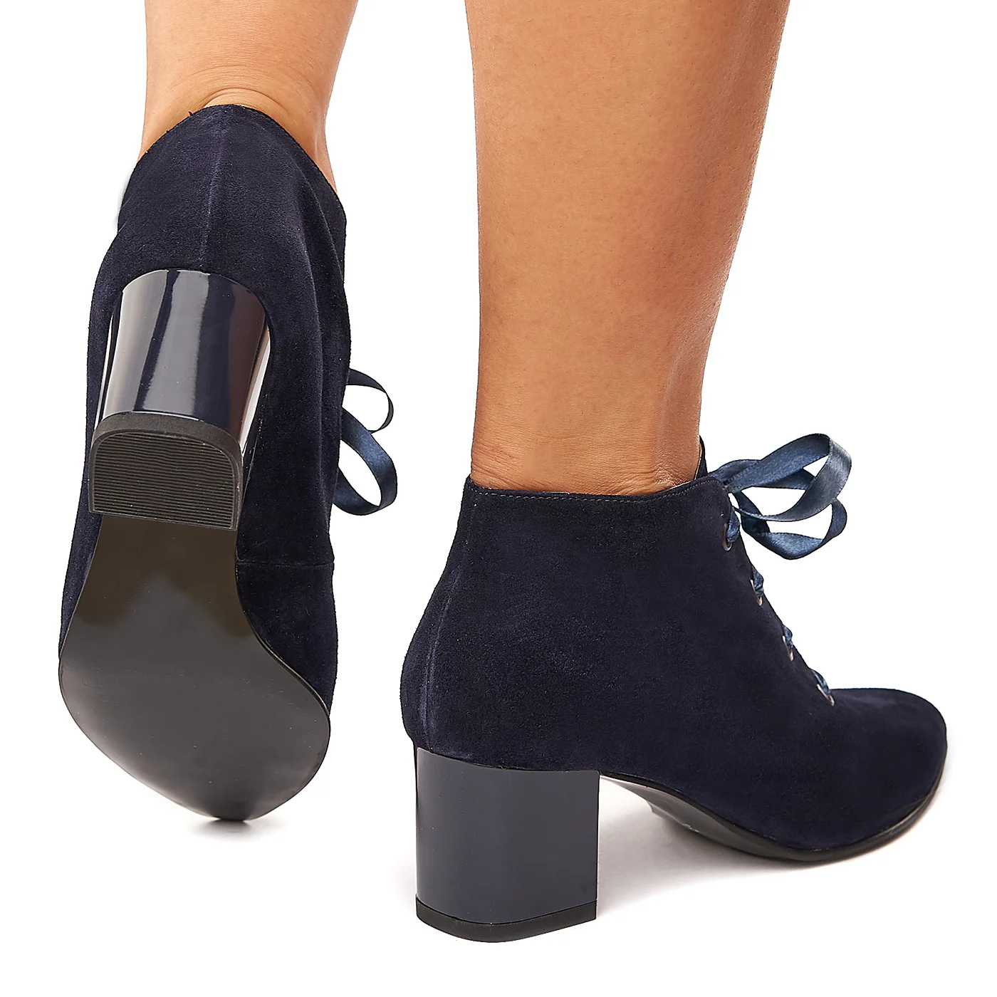 Botine bleumarin din piele naturala 6101 - Image 4