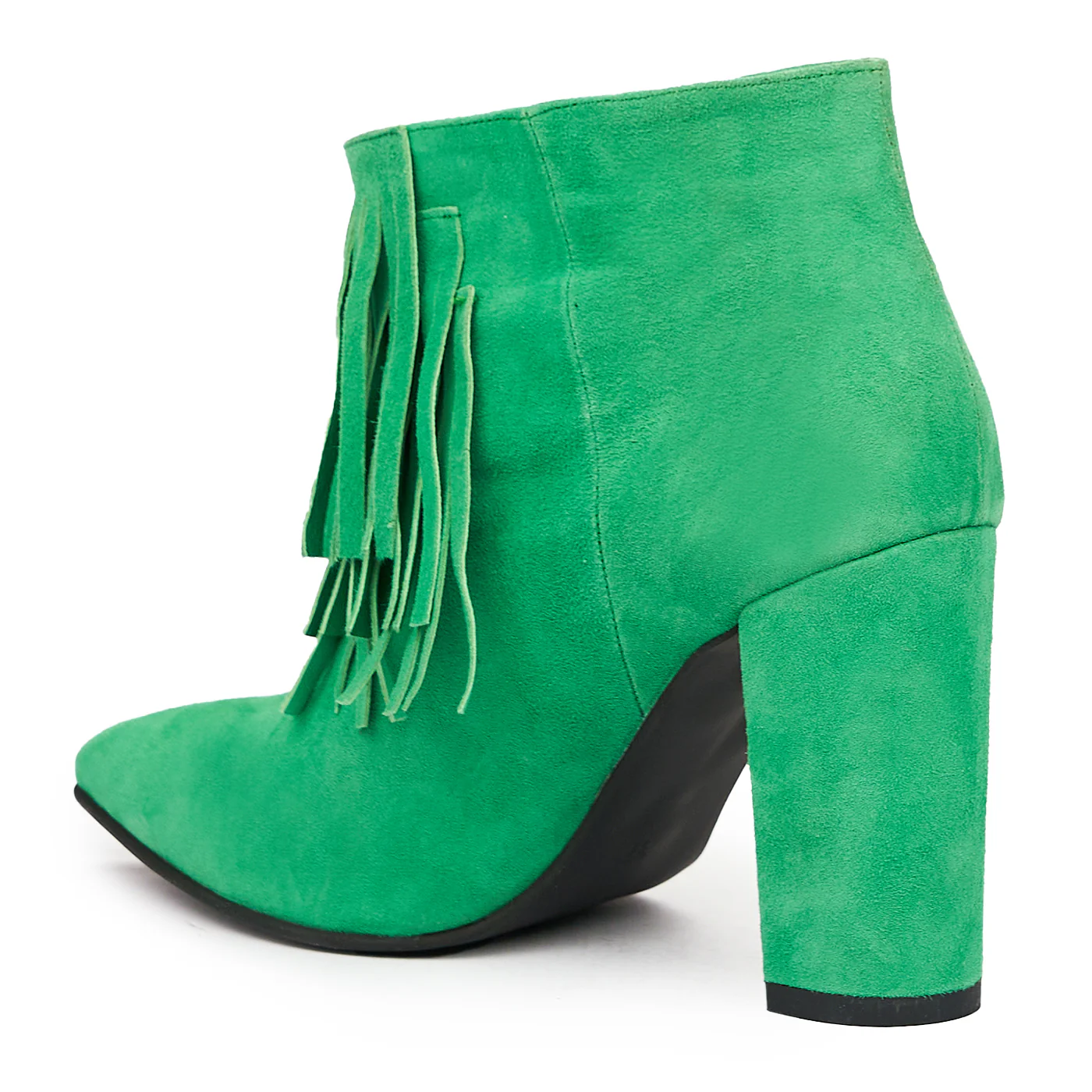 Botine cu Toc Inalt 6 Cm Dama din Piele Naturala Verde 6827 - Image 3