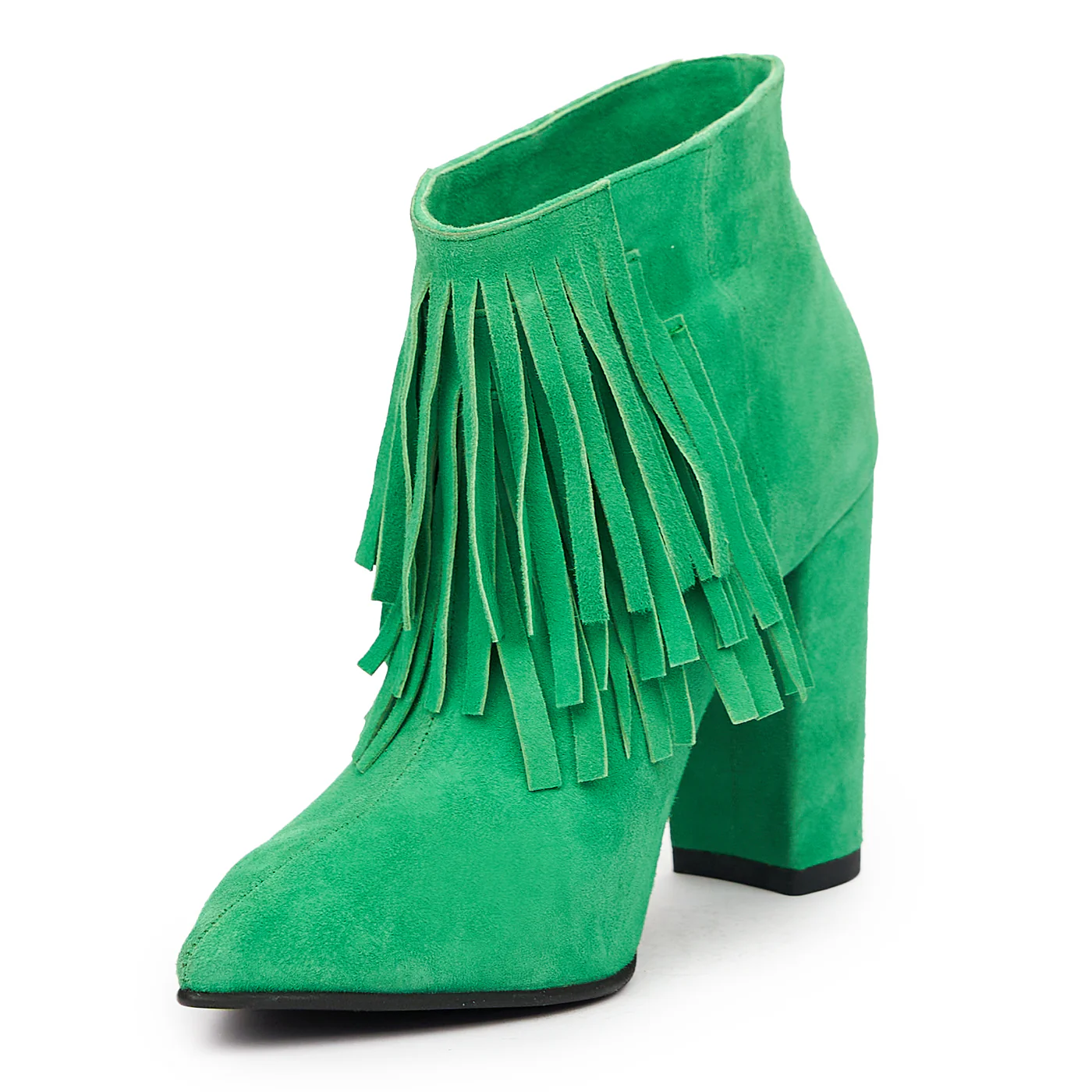 Botine cu Toc Inalt 6 Cm Dama din Piele Naturala Verde 6827 - Image 4