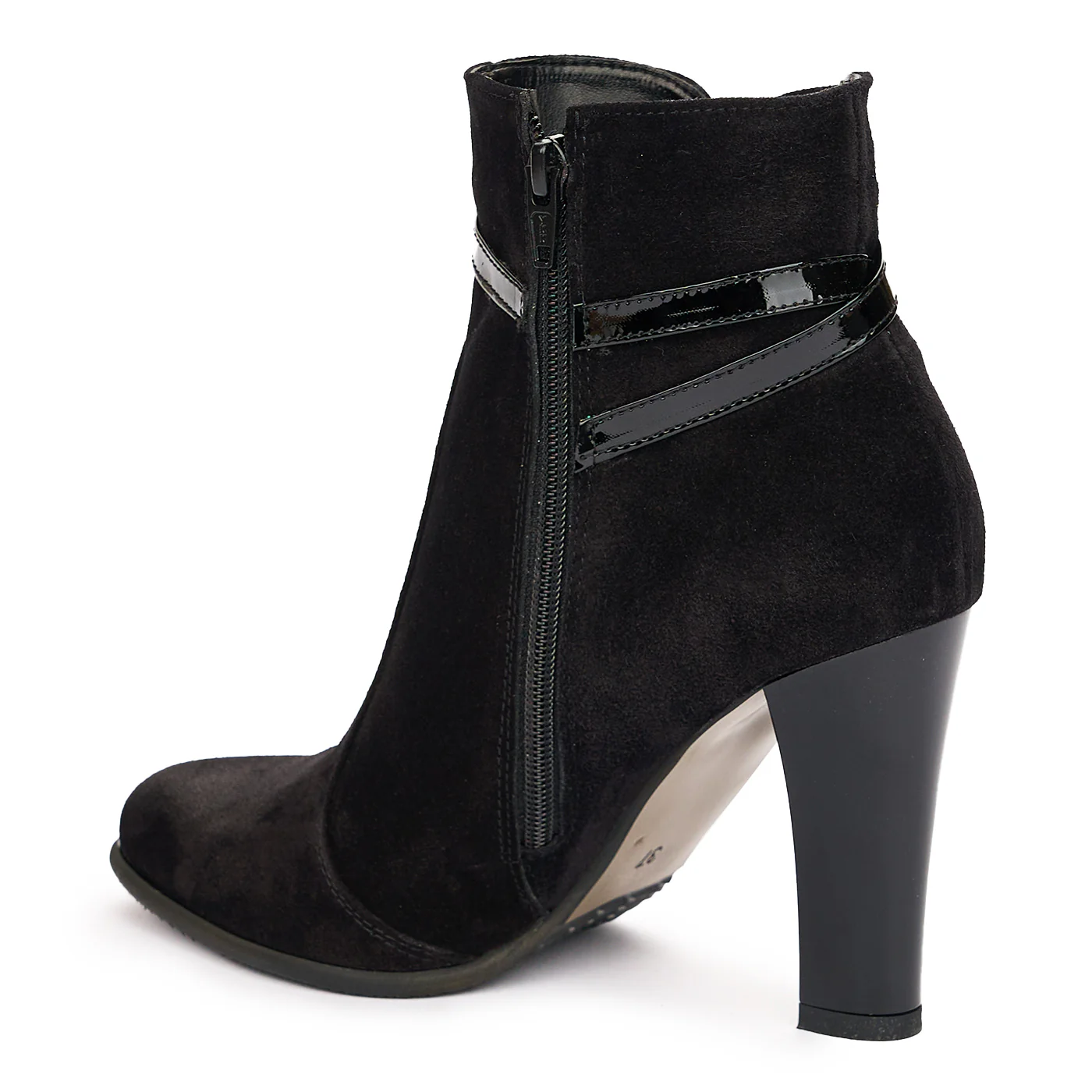 Botine cu Toc Negre din Piele Naturala 10865 - Image 2