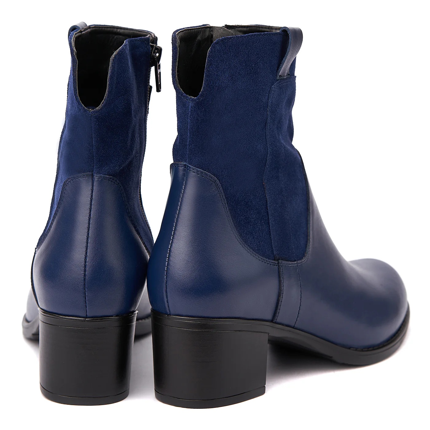 Botine dama albastre din piele naturala 6302 - Image 2