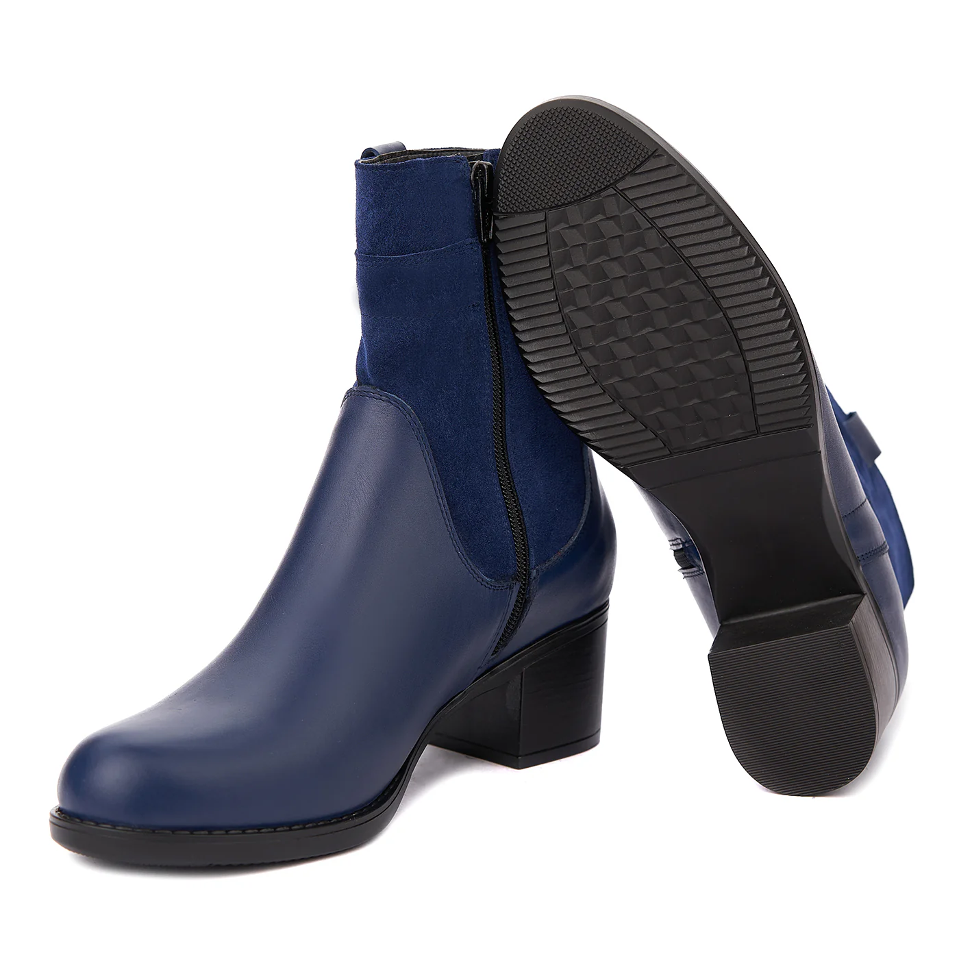 Botine dama albastre din piele naturala 6302 - Image 3