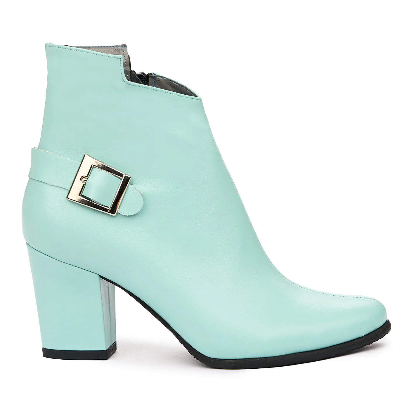 Botine dama bleu din piele naturala 6599