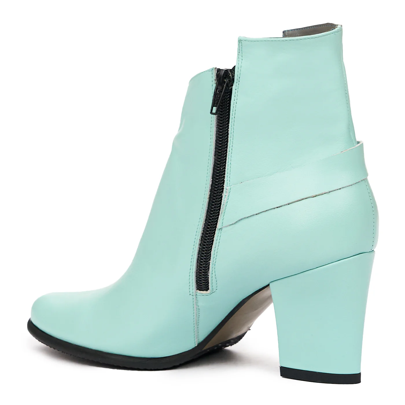 Botine dama bleu din piele naturala 6599 - Image 3