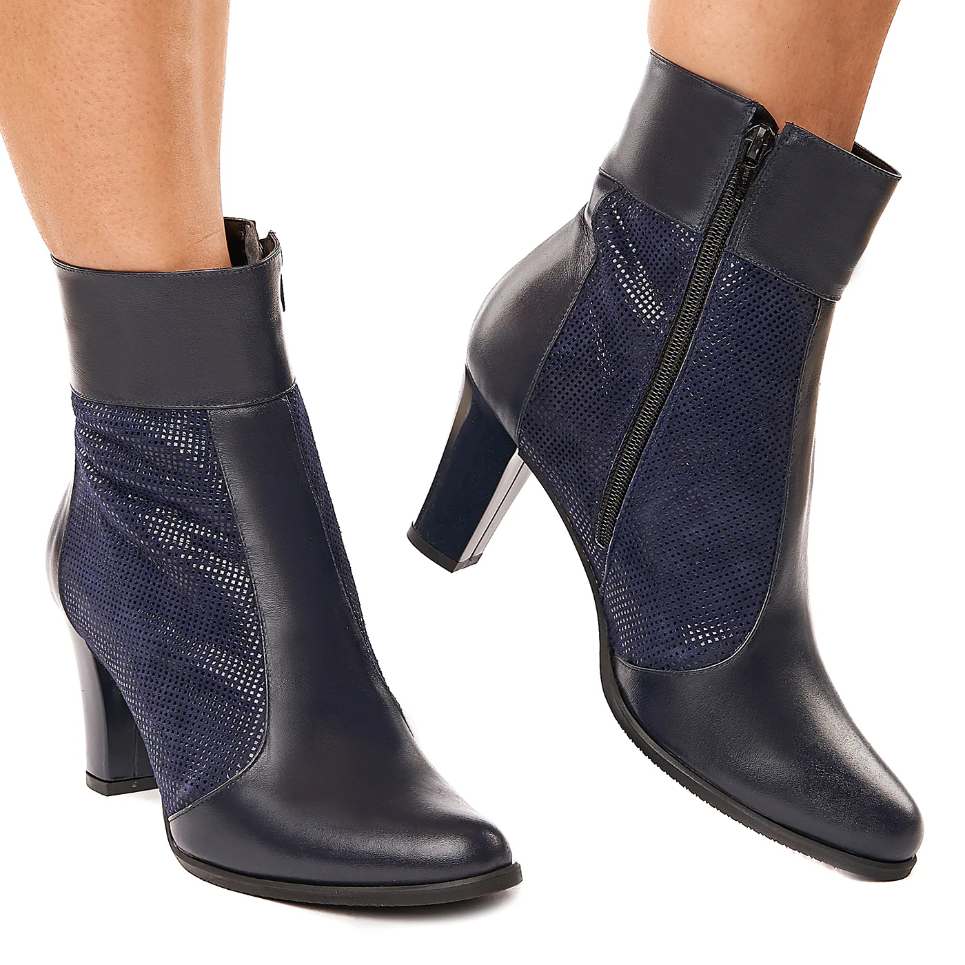 Botine dama bleumarin din piele naturala 6124 - Image 2