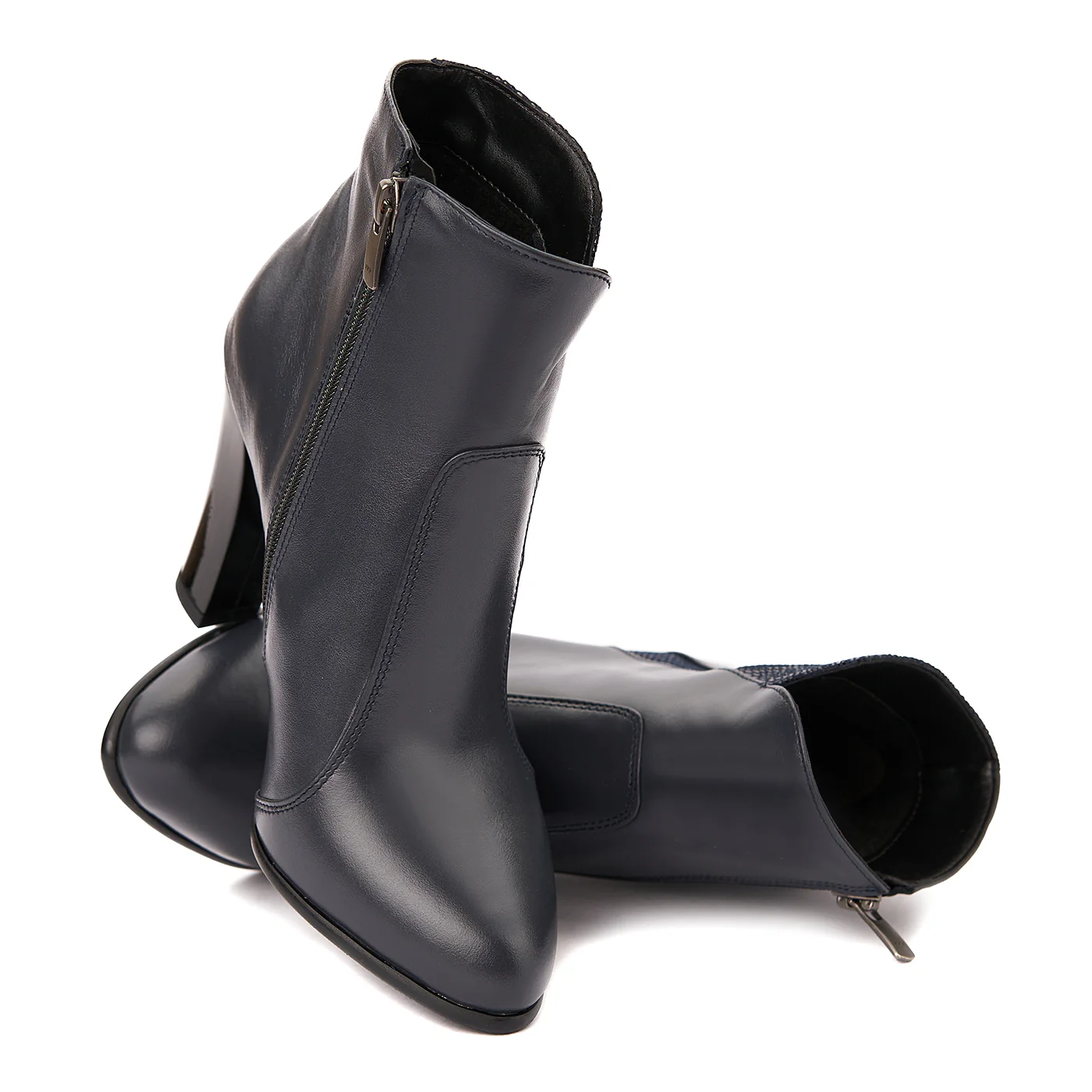 Botine dama bleumarin din piele naturala 6189 - Image 4