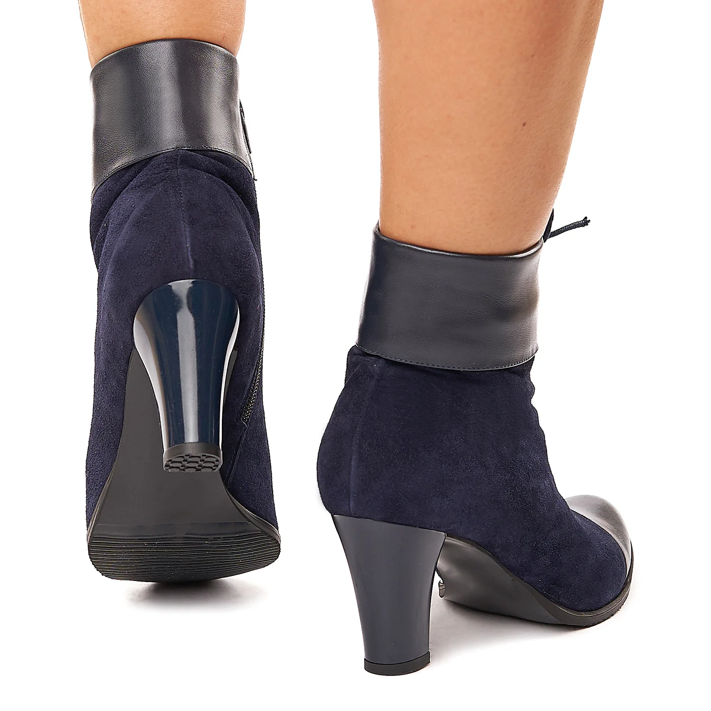 Botine Dama Bleumarin Toc 8 Cm din Piele Naturala 6119 - Image 4