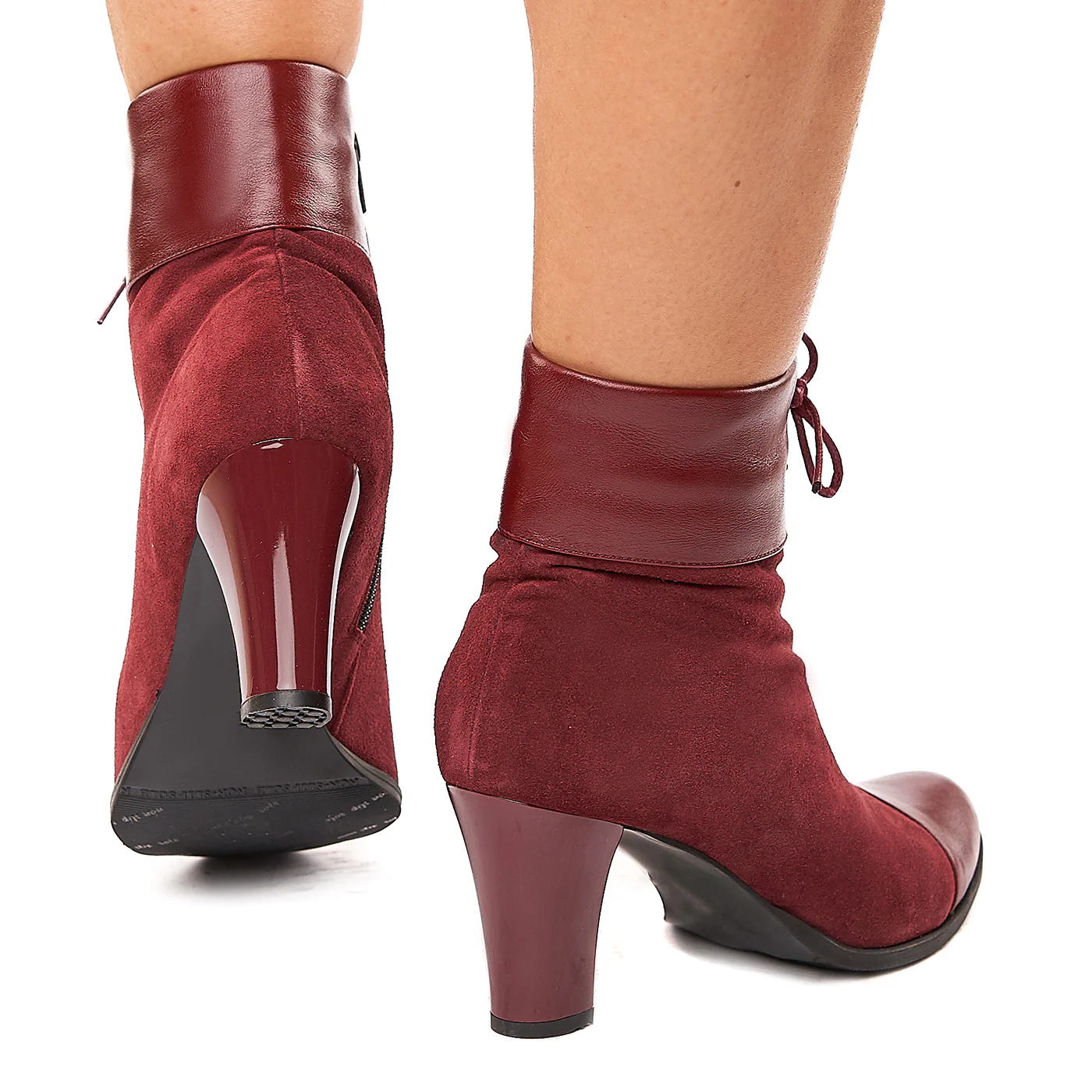Botine Dama Bordo Toc 7 Cm din Piele Naturala 6139 - Image 4