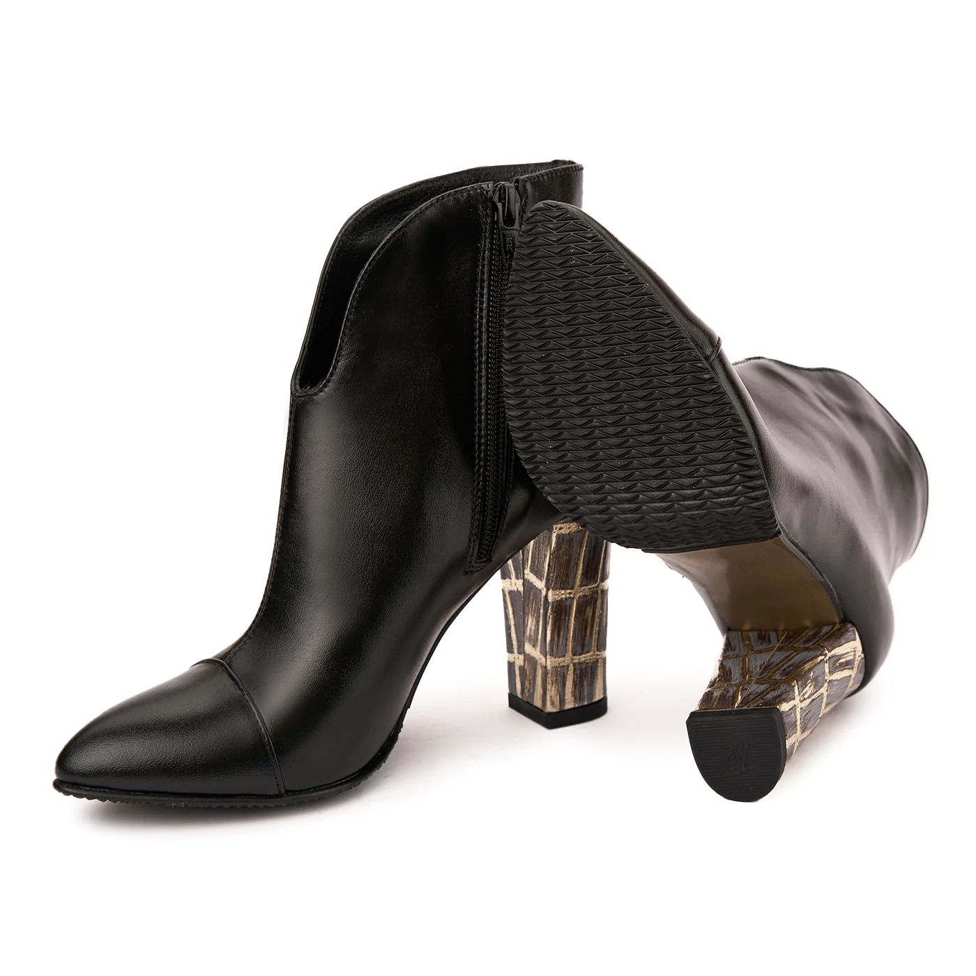 Botine Dama cu Toc Piele Naturala Neagra 6343 - Image 3