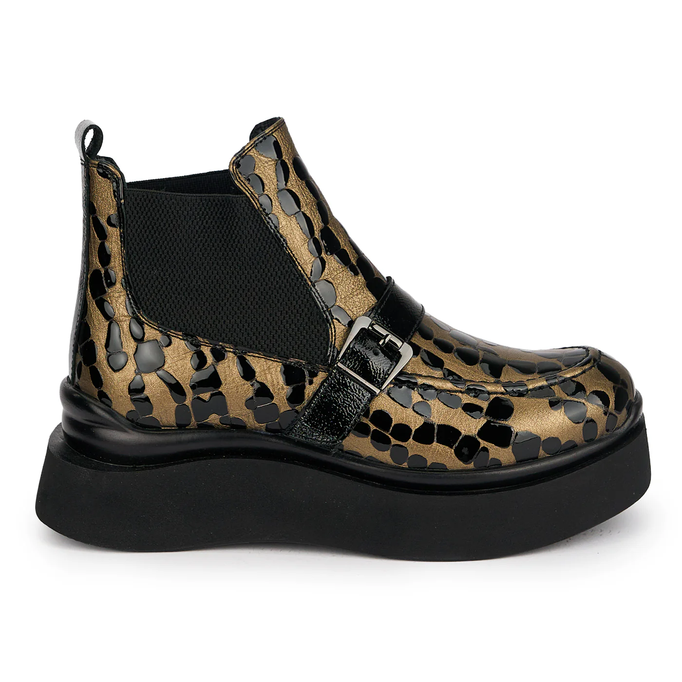 Botine dama din piele naturala aurie 19120