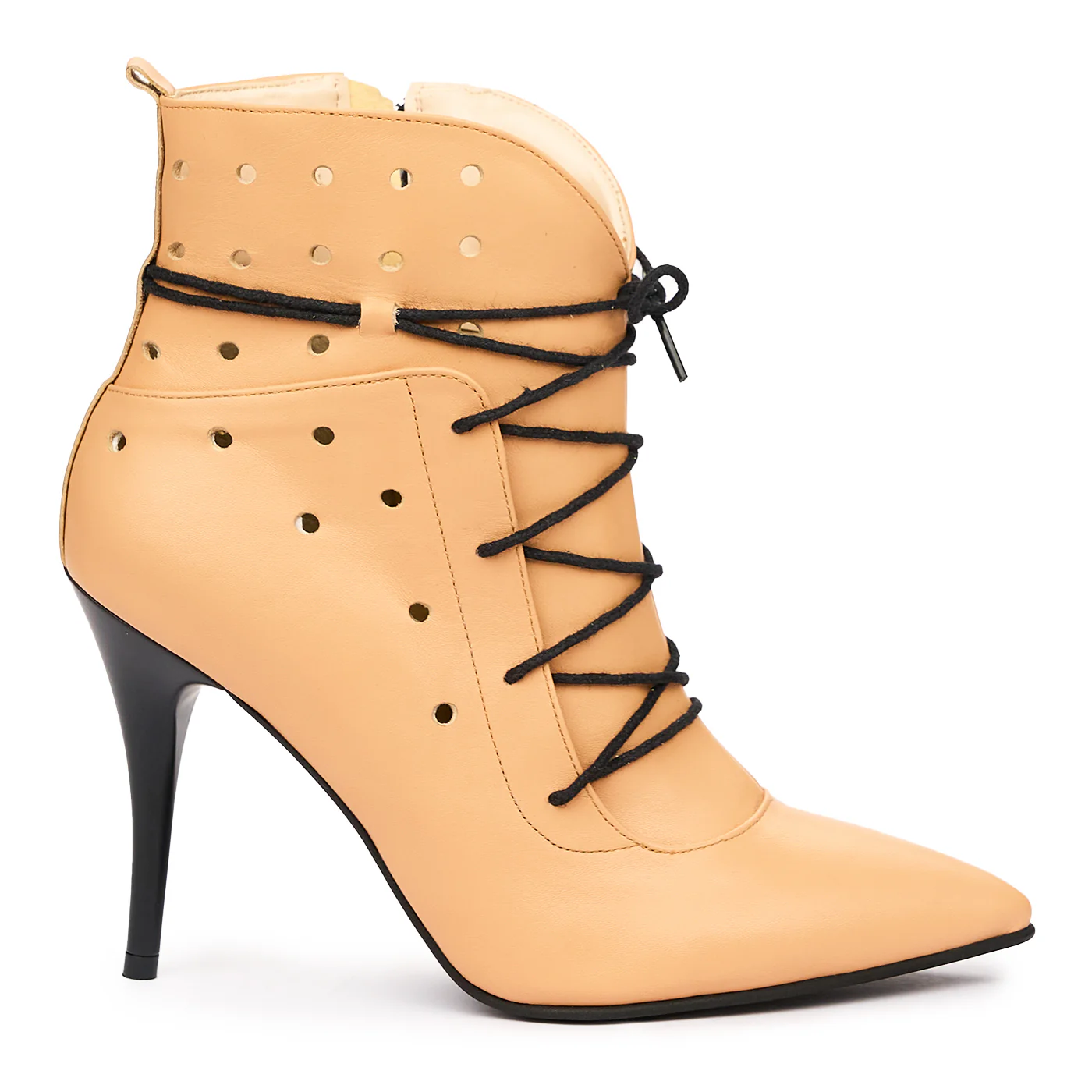 Botine dama din piele naturala bej 6815