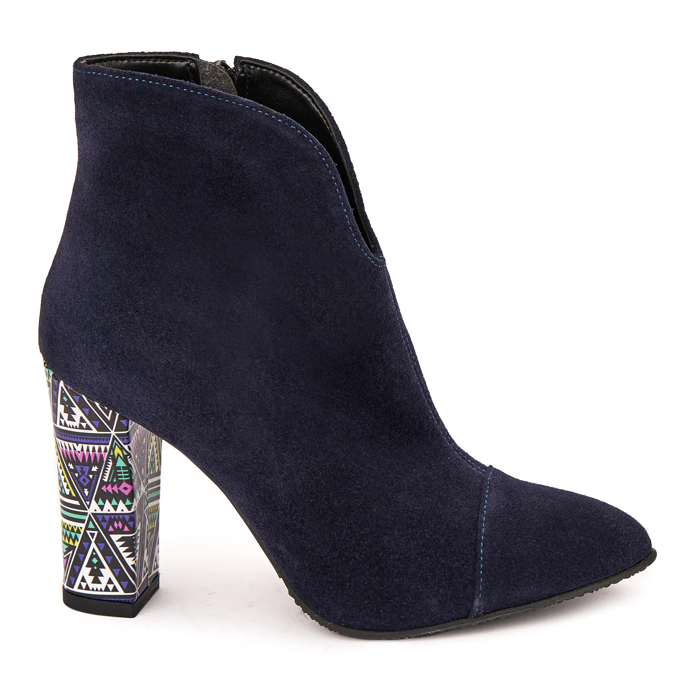 Botine dama din piele naturala bleumarin 6353