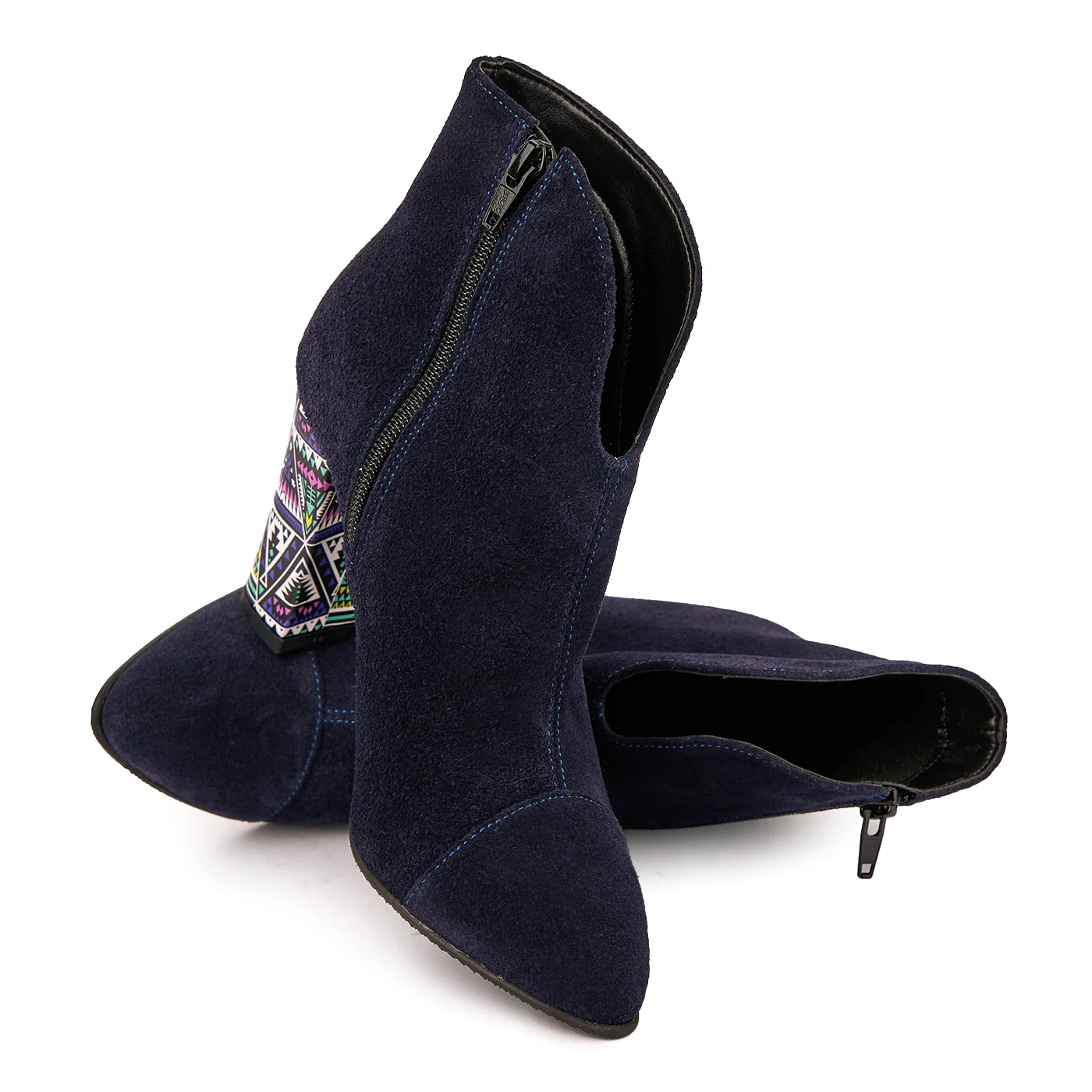Botine dama din piele naturala bleumarin 6353 - Image 4
