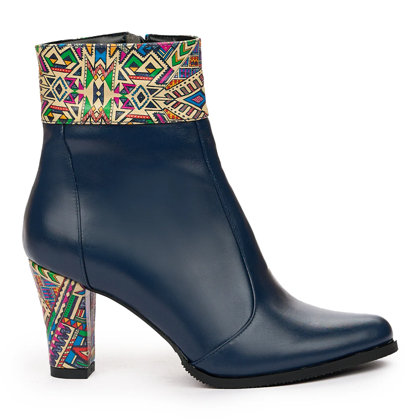 Botine dama din piele naturala bleumarin 6703