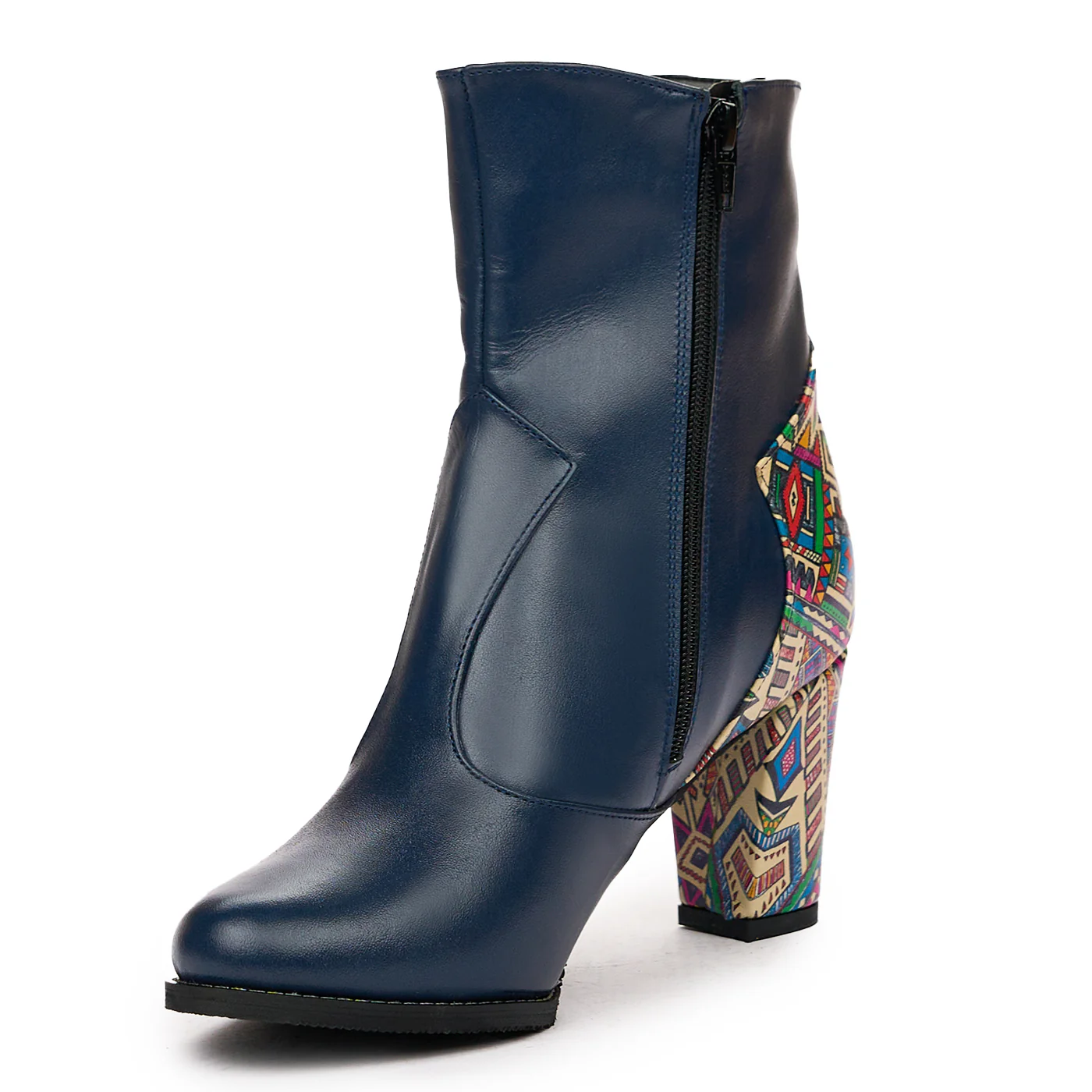Botine dama din piele naturala bleumarin 6704 - Image 4