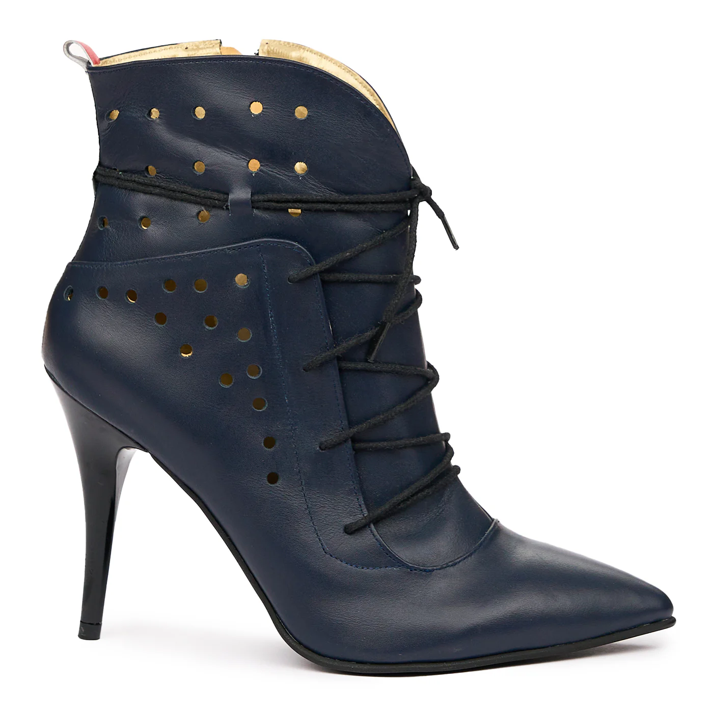 Botine dama din piele naturala bleumarin 6816