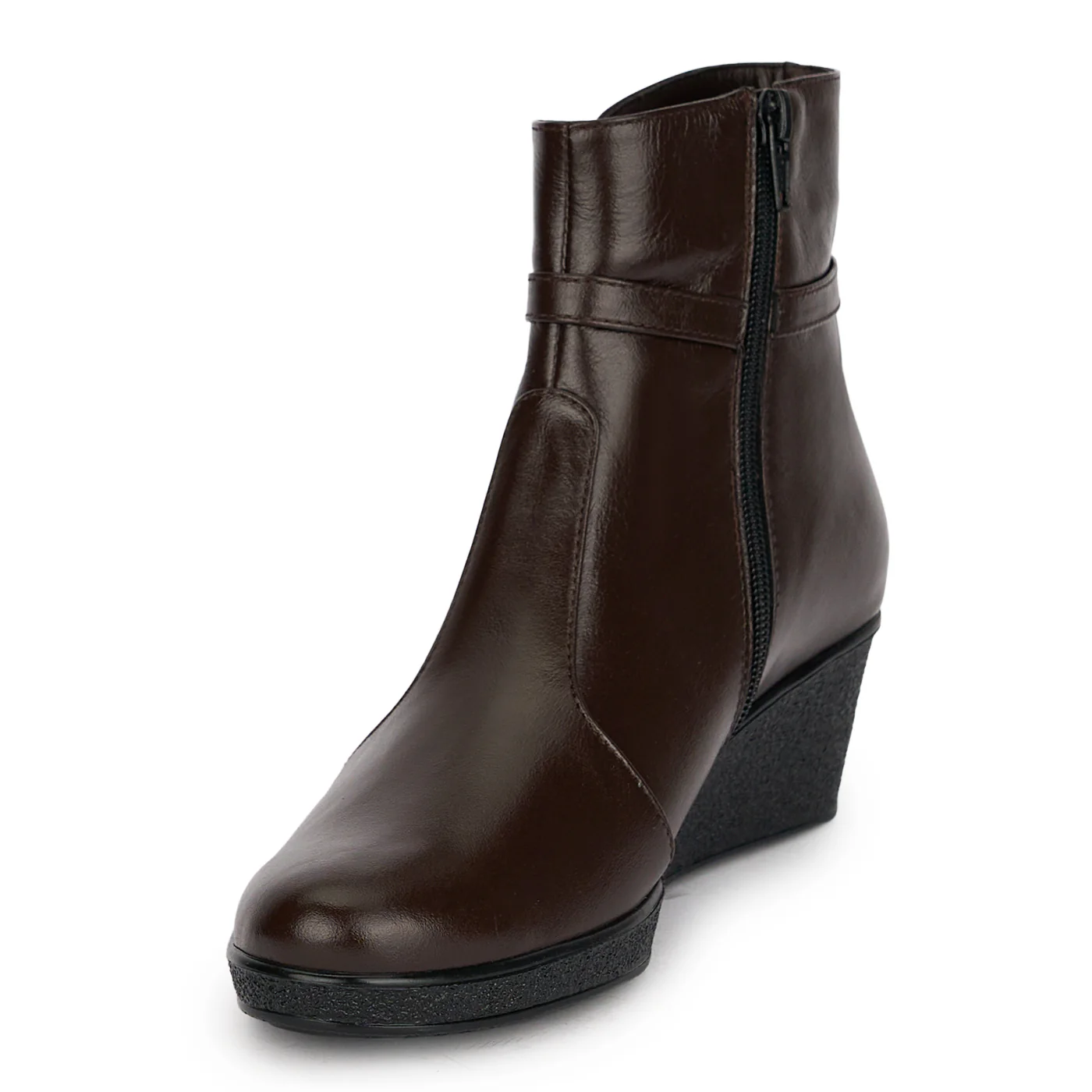 Botine dama din piele naturala maro cu platforma 5 cm 18950 - Image 3