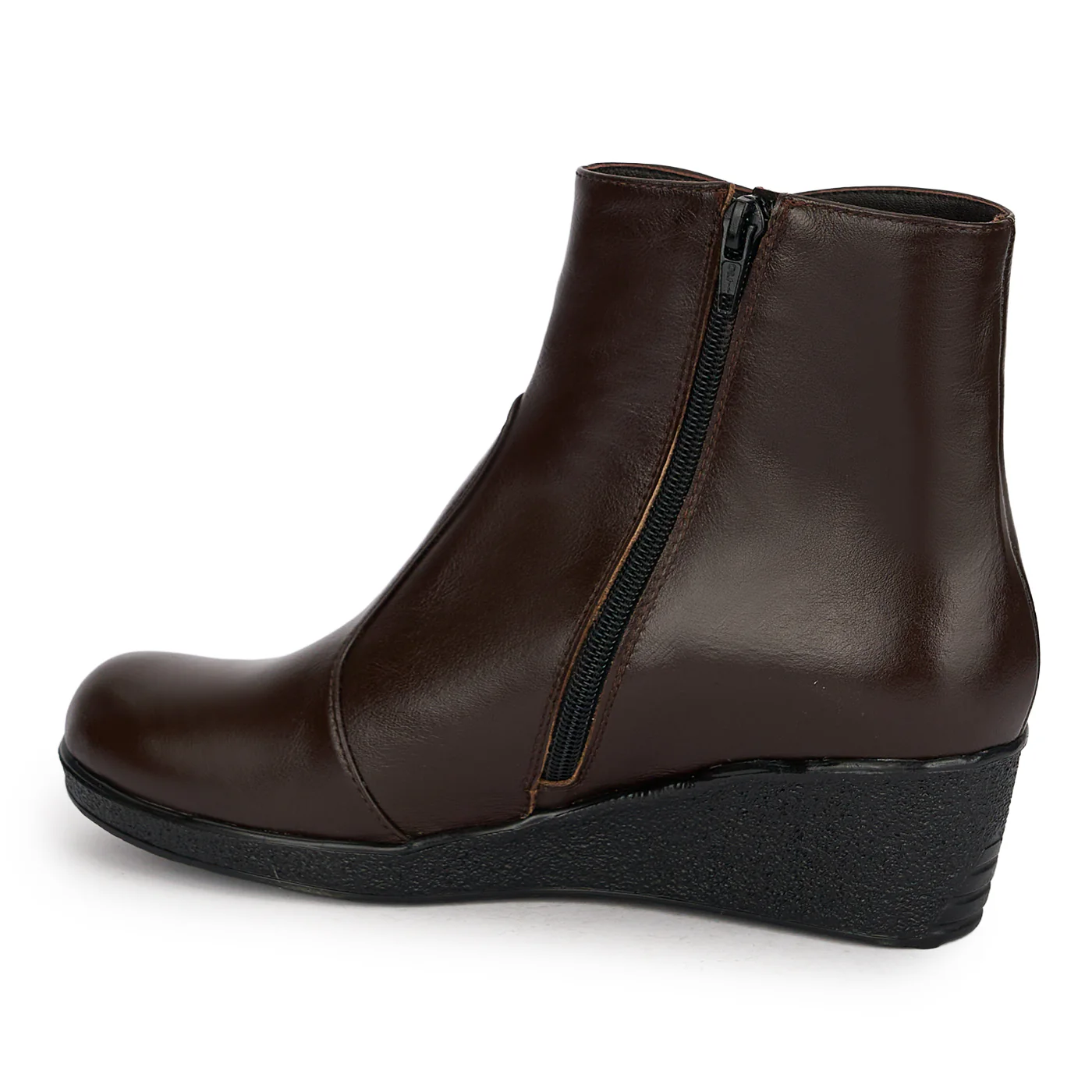 Botine dama din piele naturala maro cu platforma 5 cm 18951 - Image 2