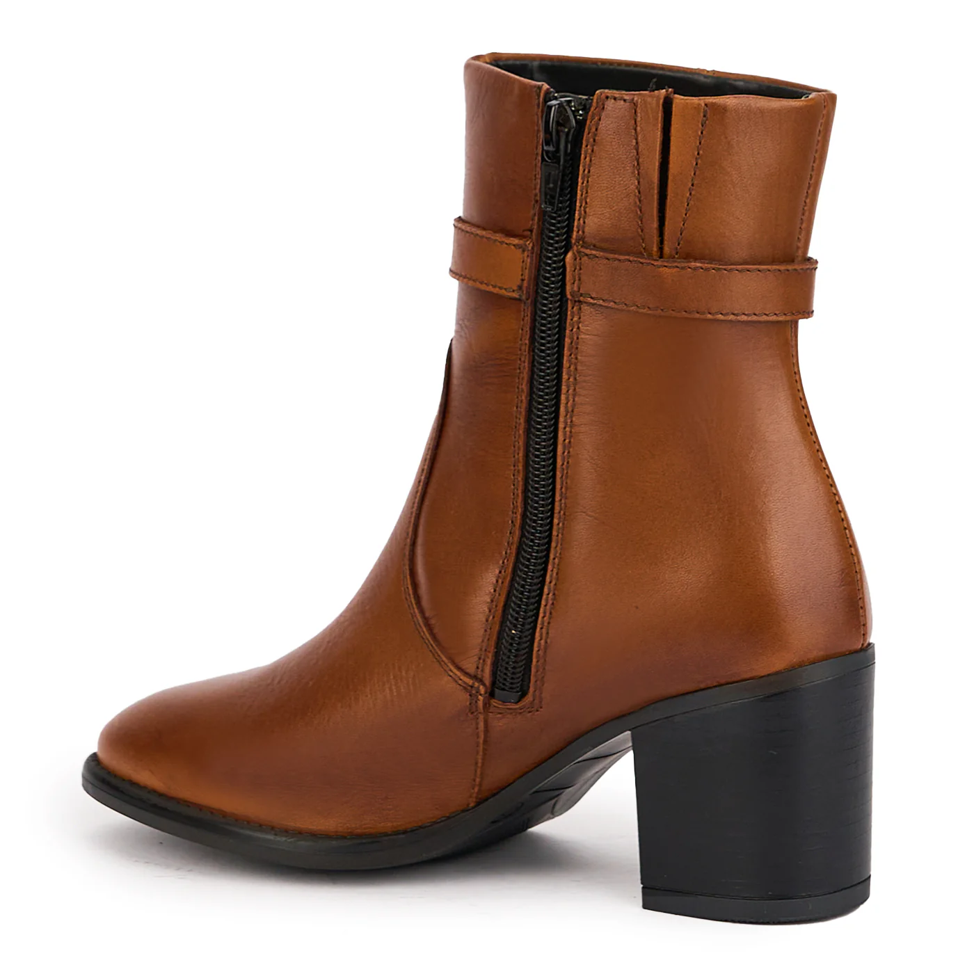 Botine dama din piele naturala maro cu toc 7 cm 17011 - Image 2
