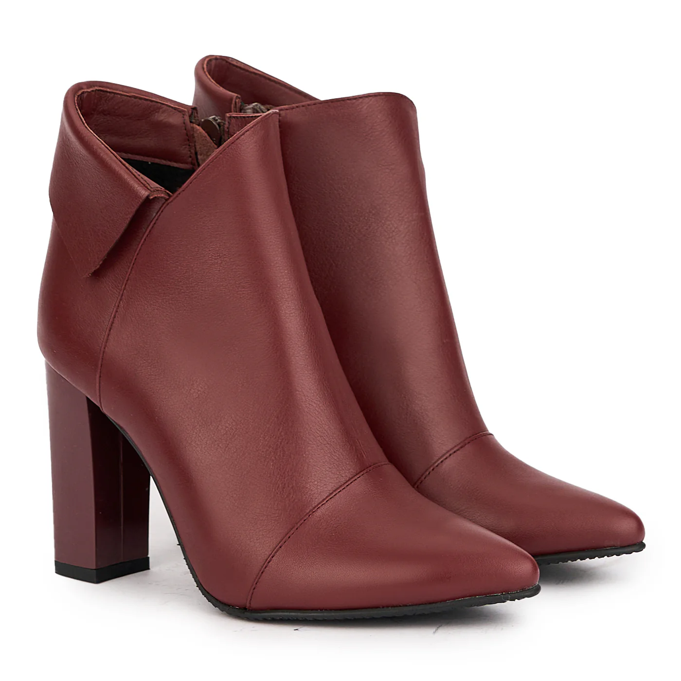 Botine dama din piele naturala maro cu toc gros 10 cm 17179 - Image 4
