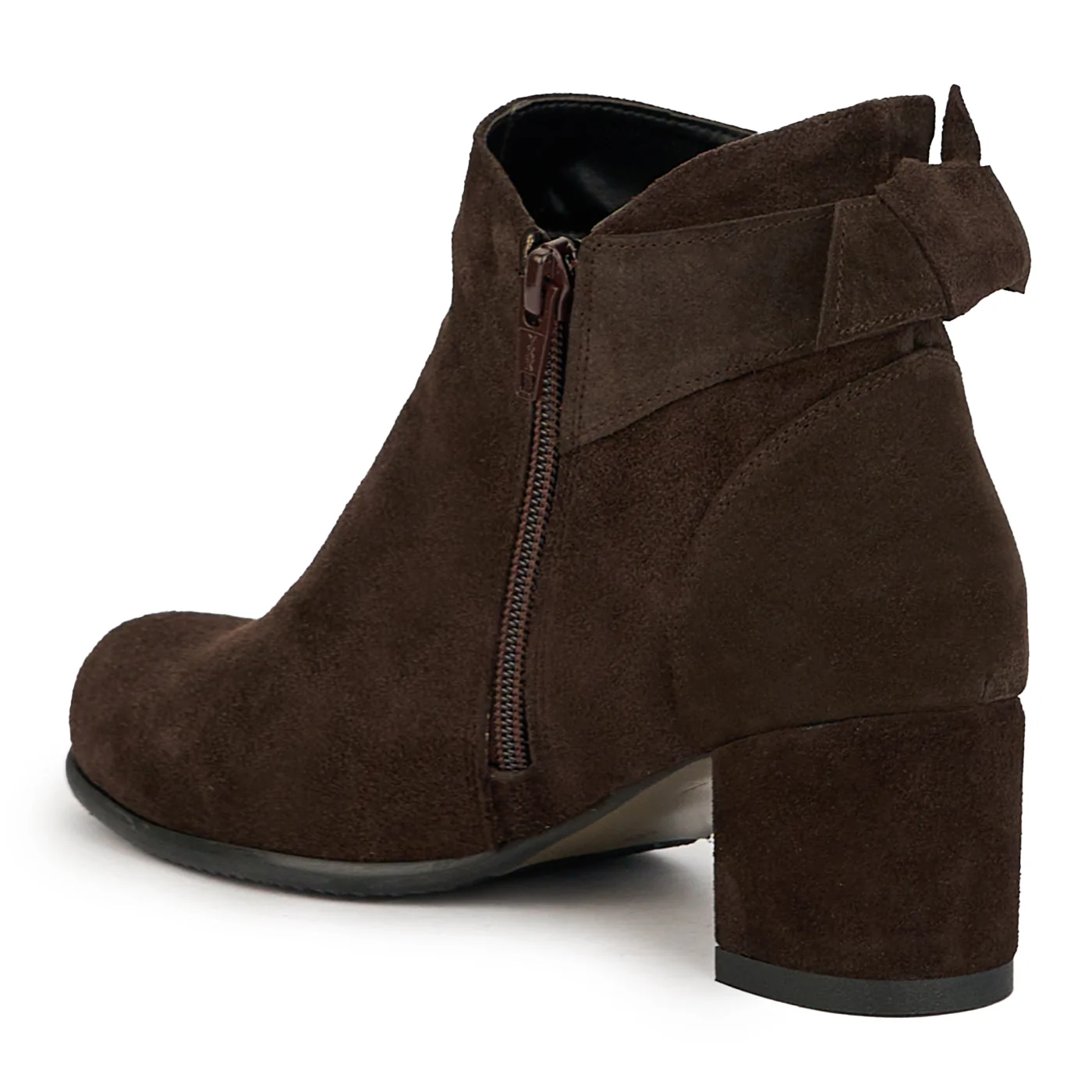 Botine dama din piele naturala maro cu toc gros 5.5 cm 14953 - Image 2