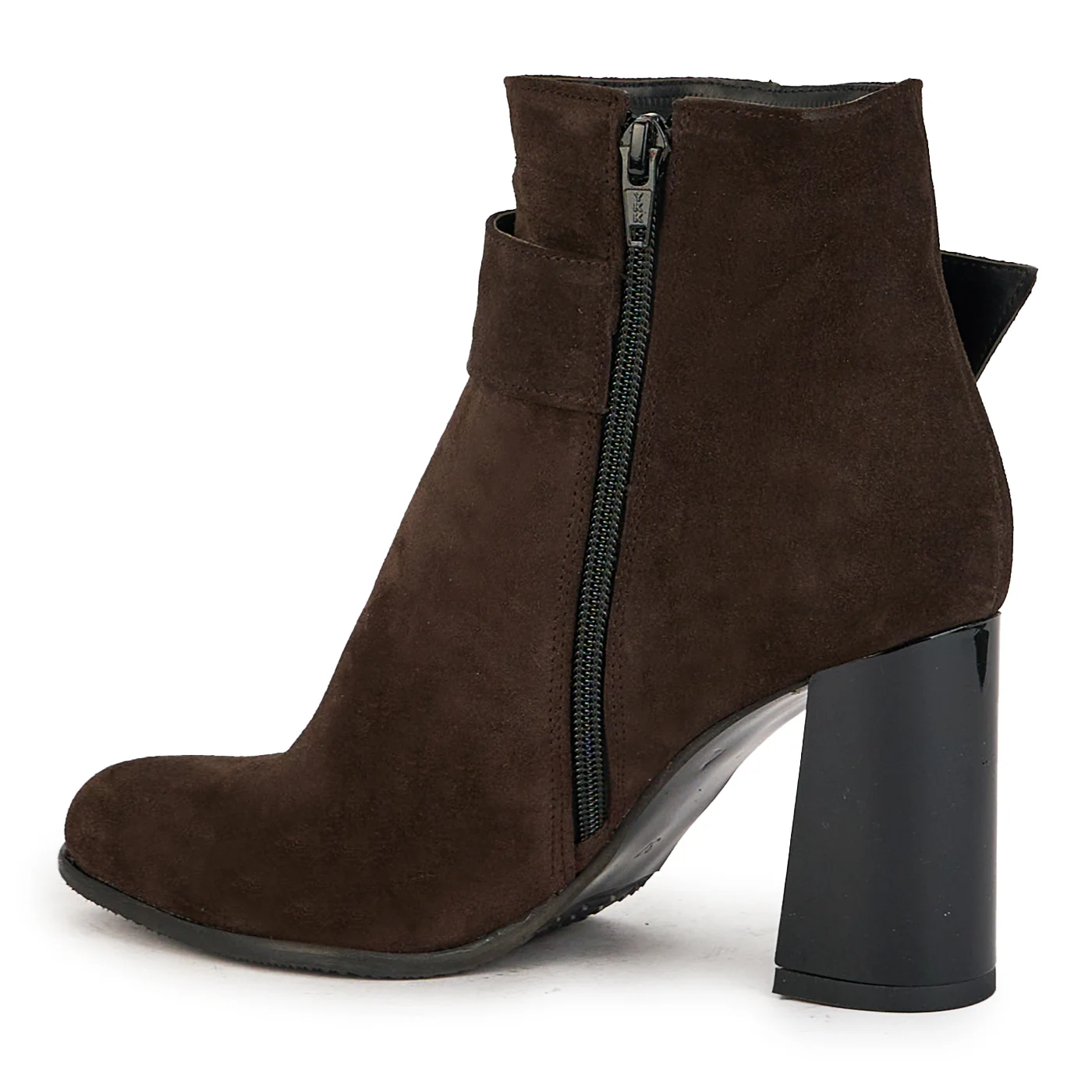 Botine dama din piele naturala maro cu toc gros 9 cm 17355 - Image 2