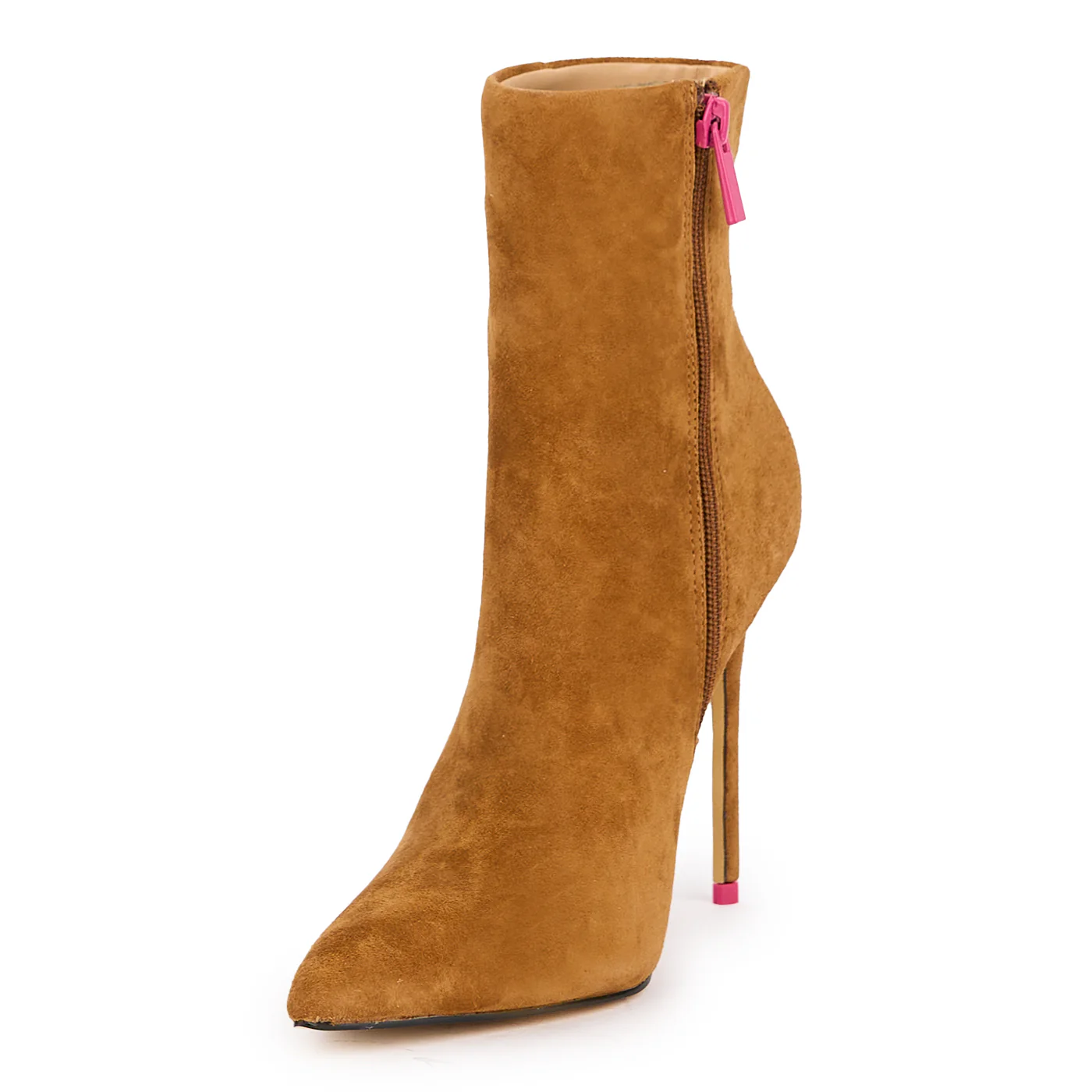 Botine dama din piele naturala maro cu toc subtire 11 cm 16849 - Image 3