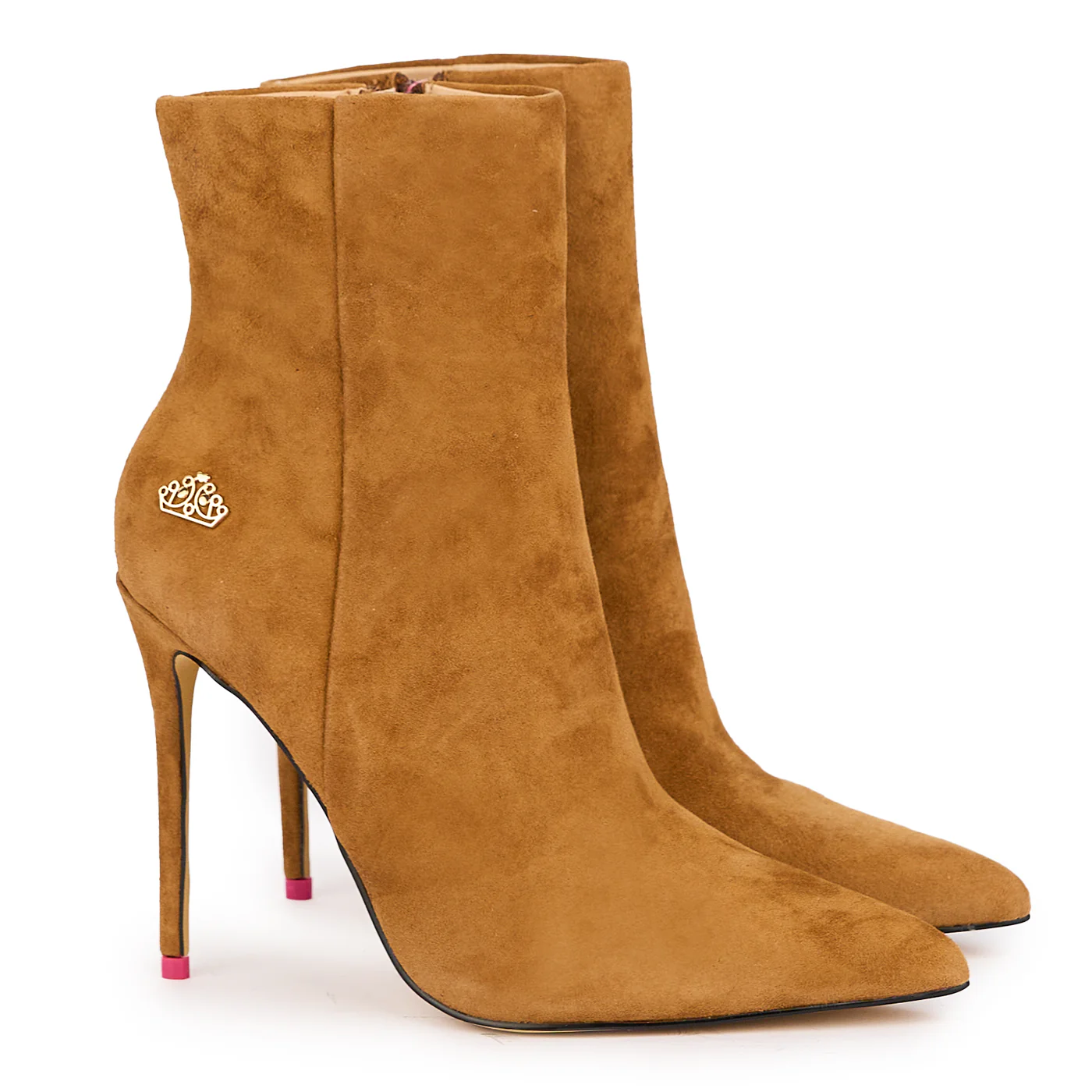 Botine dama din piele naturala maro cu toc subtire 11 cm 16849 - Image 4