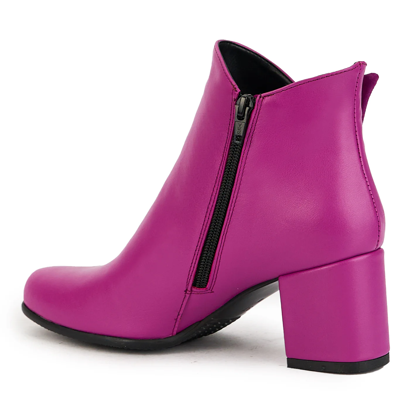 Botine dama din piele naturala mov cu toc gros 7 cm 17379 - Image 2