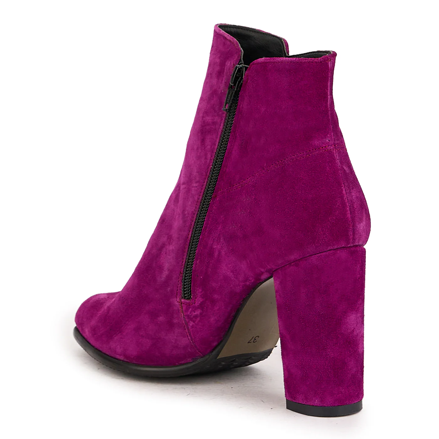 Botine dama din piele naturala mov cu toc gros 9 cm 16706 - Image 2