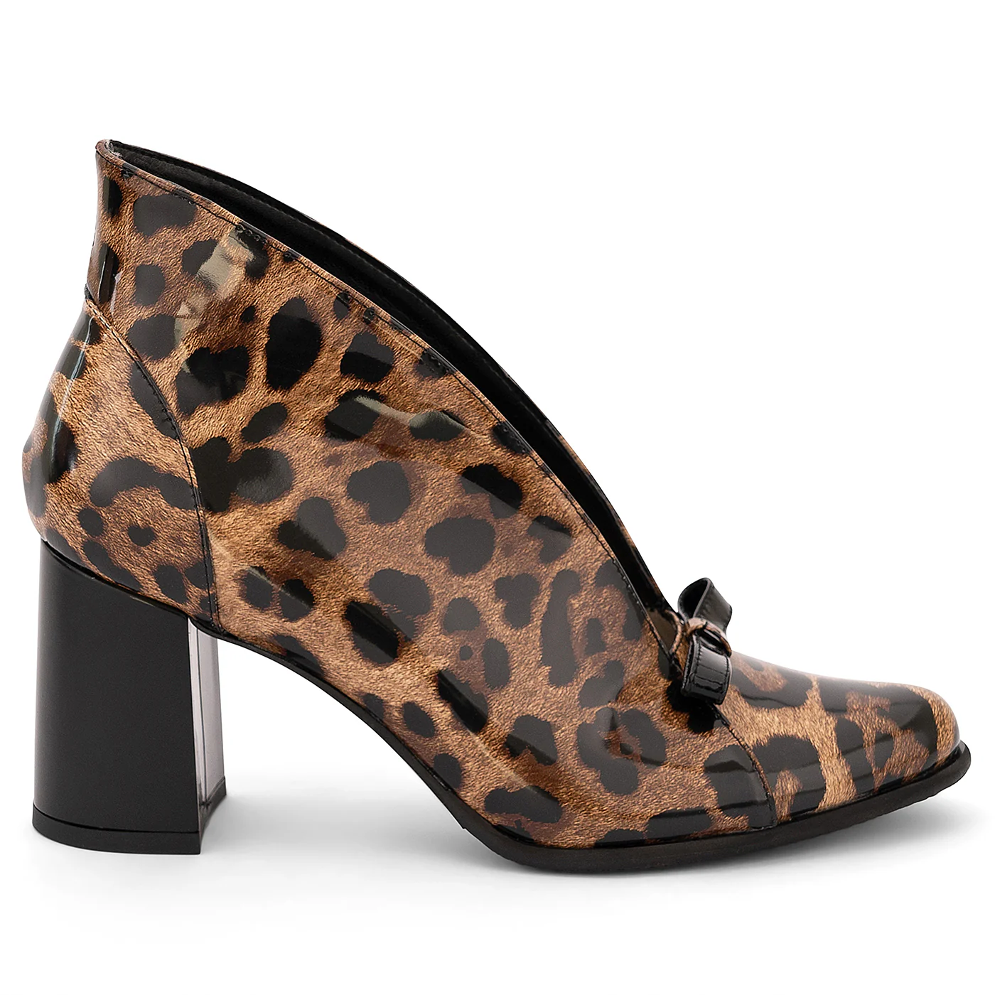 Botine dama din piele naturala multicolor cu toc de 8 cm 14169
