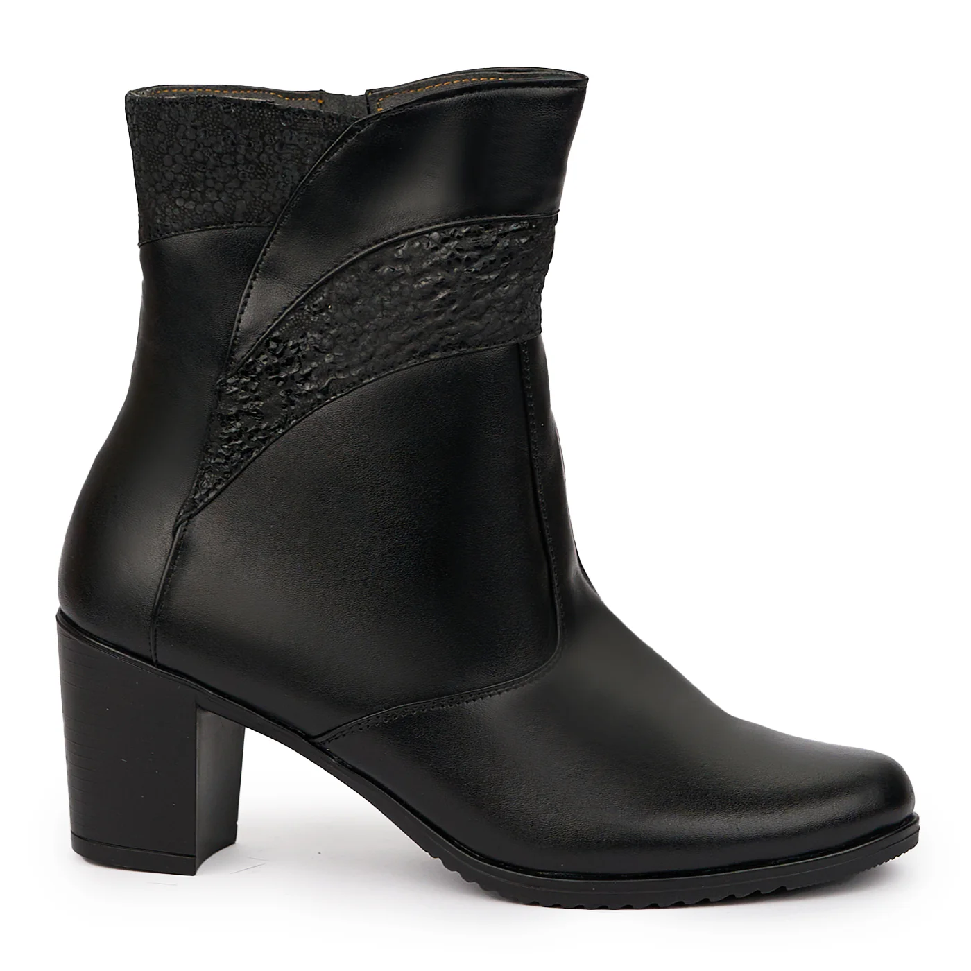 Botine dama din piele naturala neagra 14296
