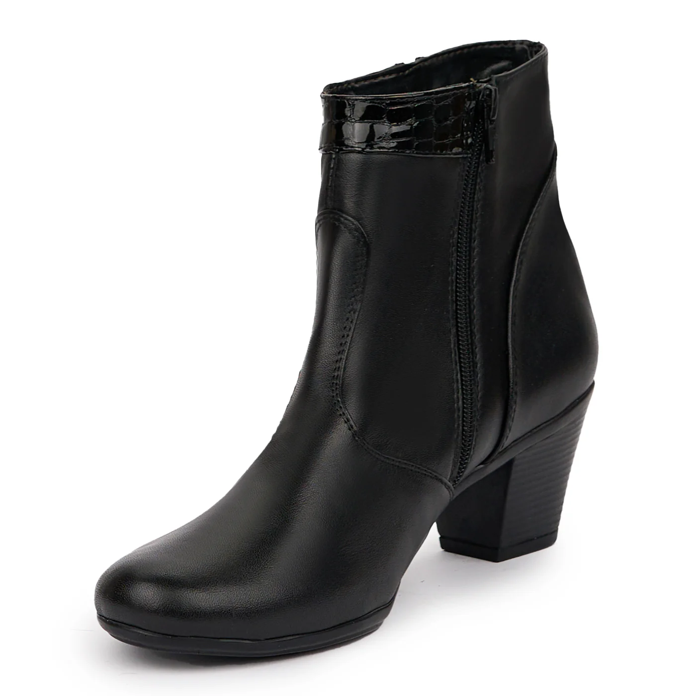 Botine dama din piele naturala neagra 14298 - Image 3