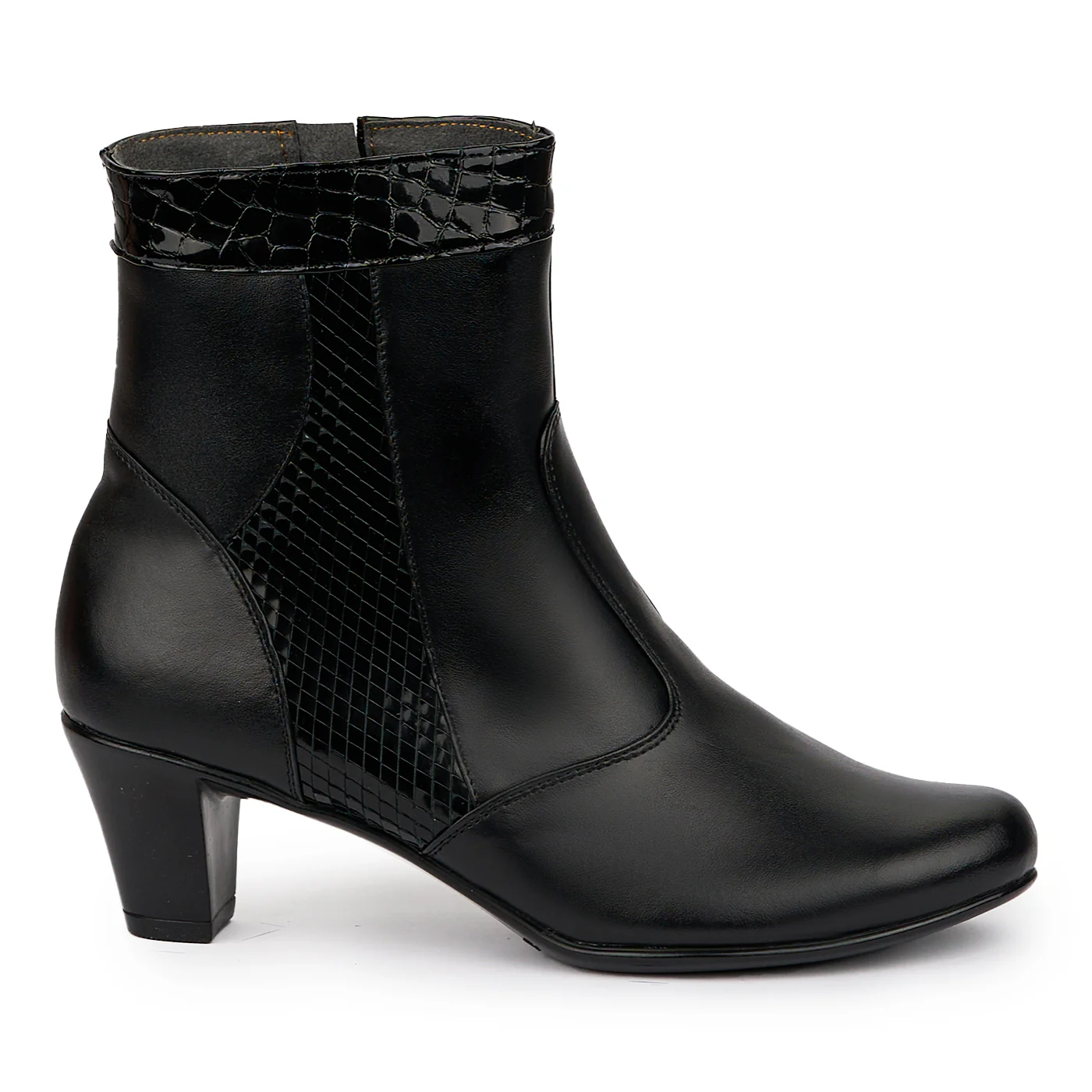 Botine dama din piele naturala neagra 14302