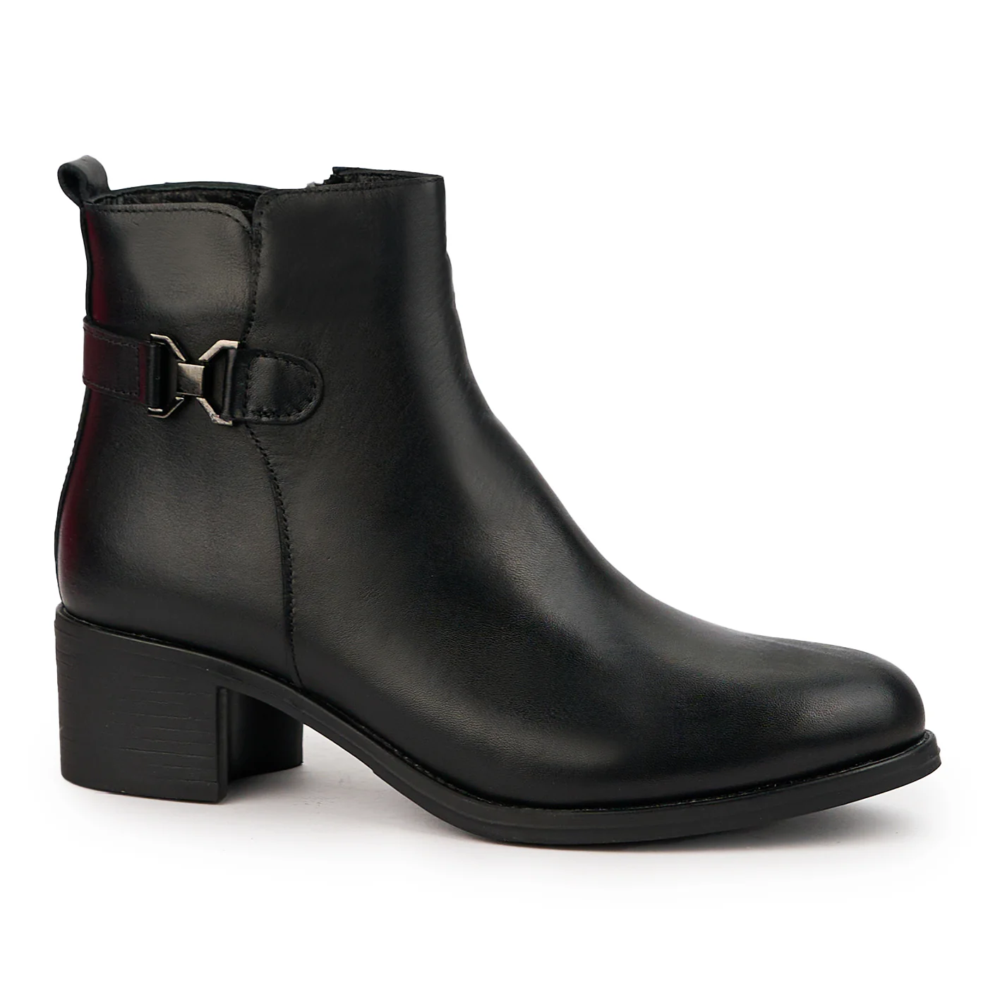 Botine dama din piele naturala neagra 14591