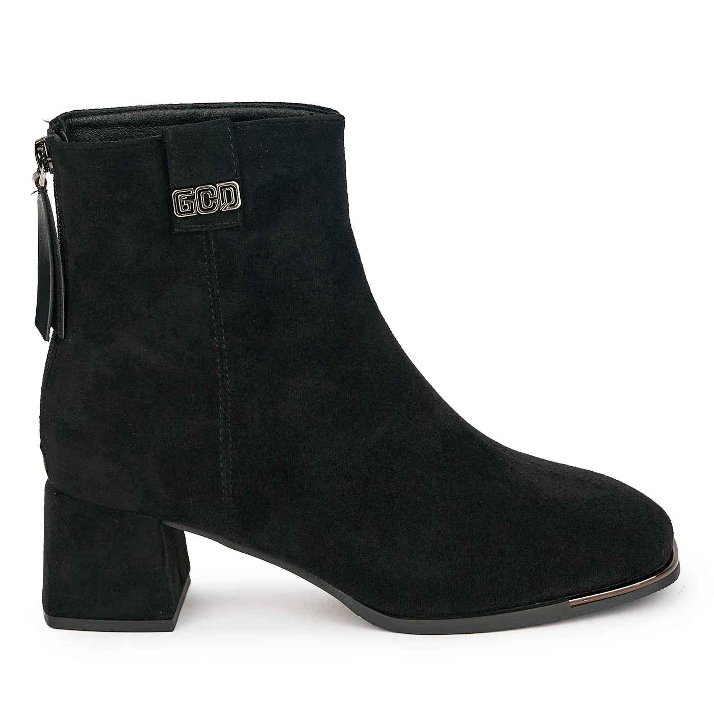 Botine dama din piele naturala neagra cu toc gros 5 cm 19036