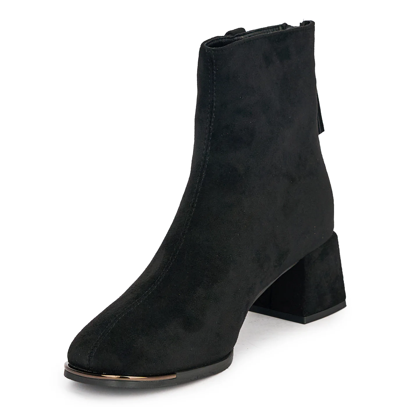 Botine dama din piele naturala neagra cu toc gros 5 cm 19036 - Image 3